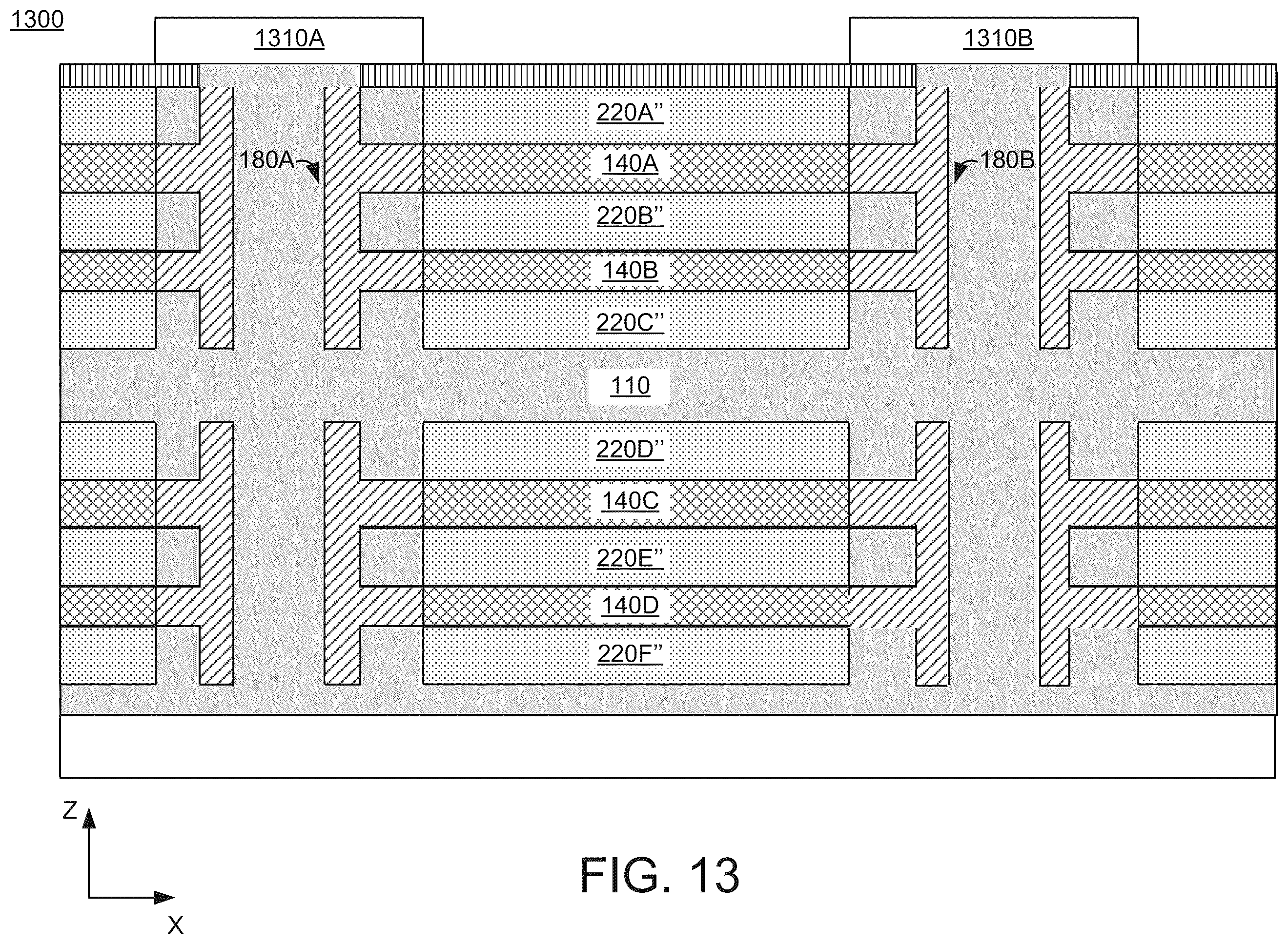 Patent US12356706 Figure 14 – Methods for forming high performance three dimensionally stacked transistors based on dielectric nano sheets