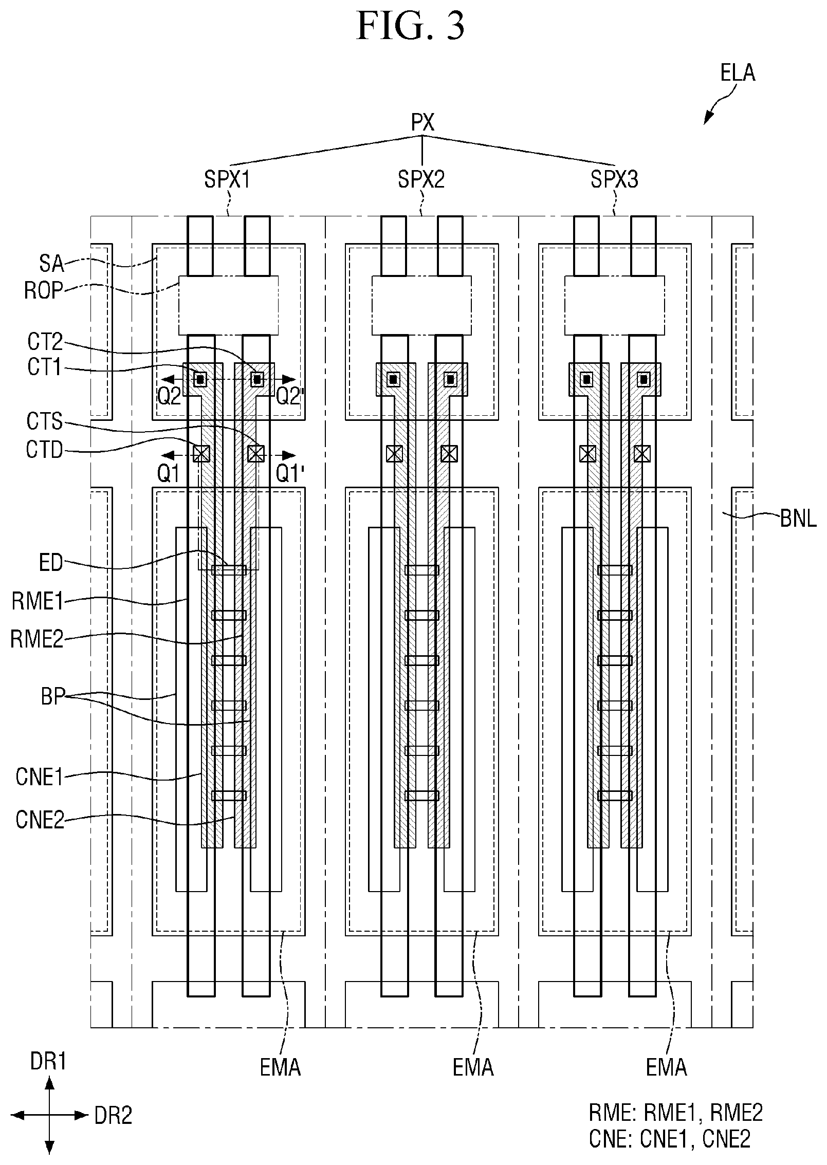 Patent US12356716 Figure 3 – Display device and method of manufacturing the same
