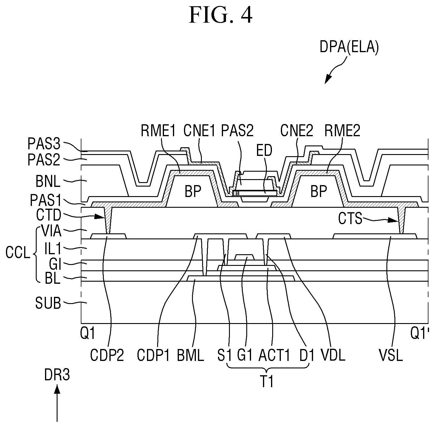 Patent US12356716 Figure 4 – Display device and method of manufacturing the same