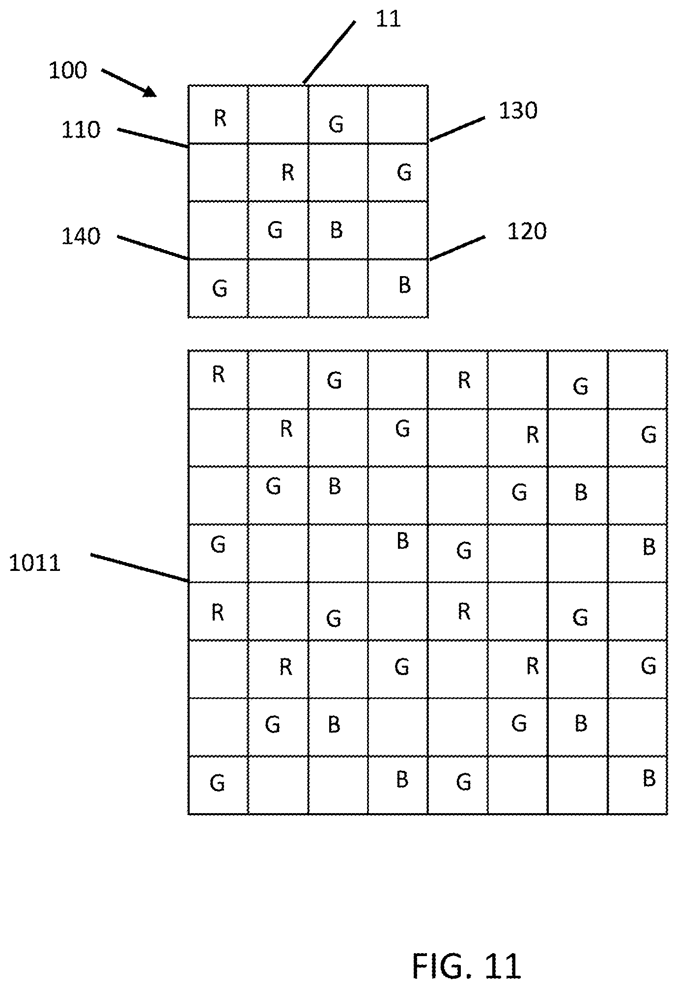 Patent US12356744 Figure 10 – Color filter array apparatus