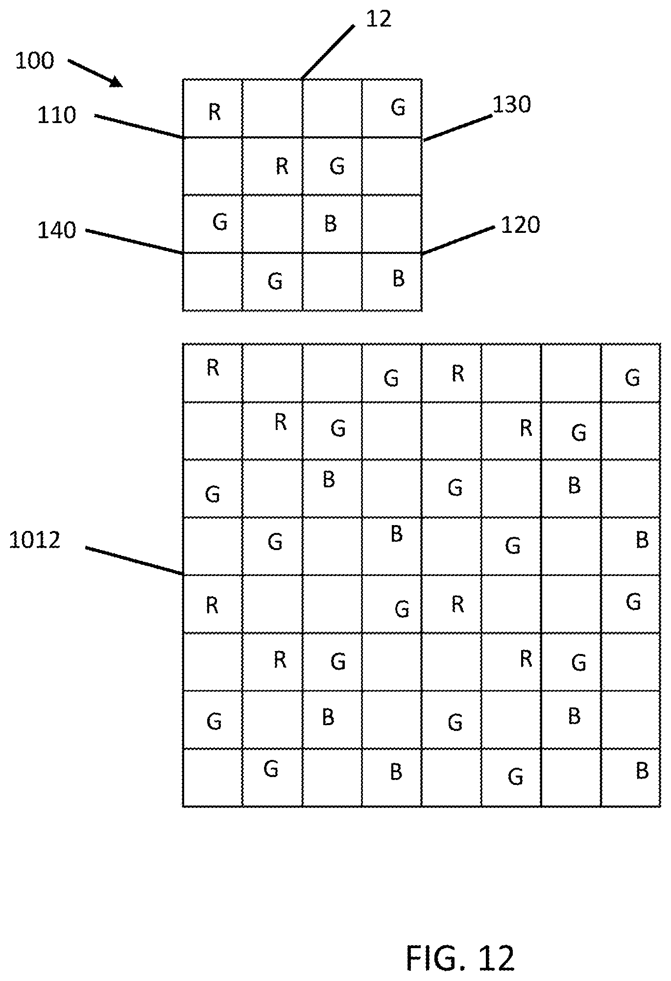 Patent US12356744 Figure 11 – Color filter array apparatus