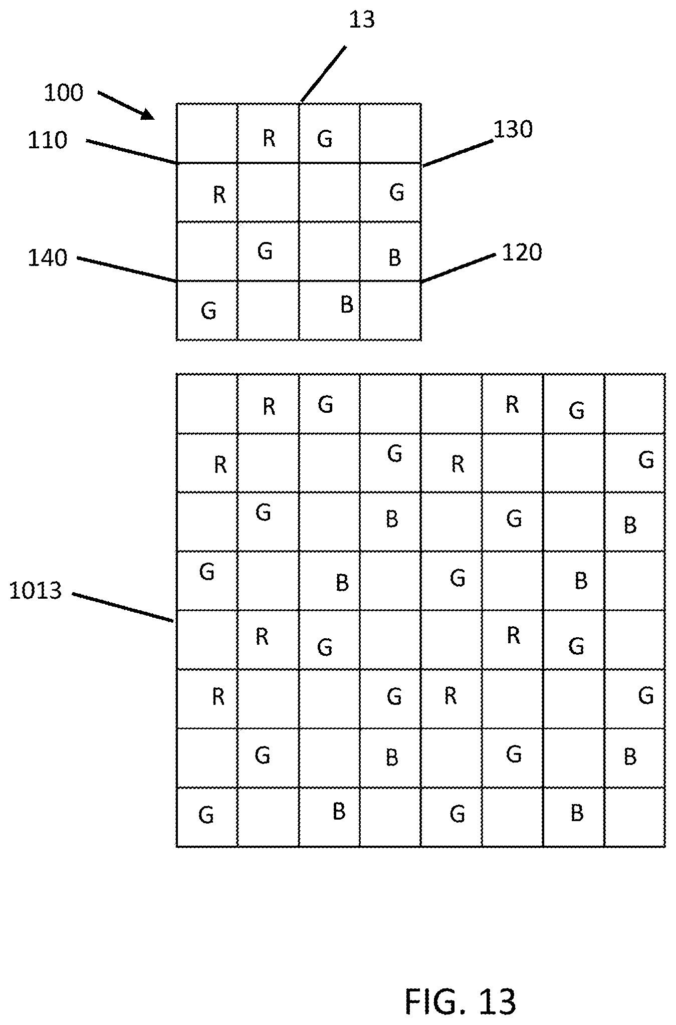 Patent US12356744 Figure 12 – Color filter array apparatus