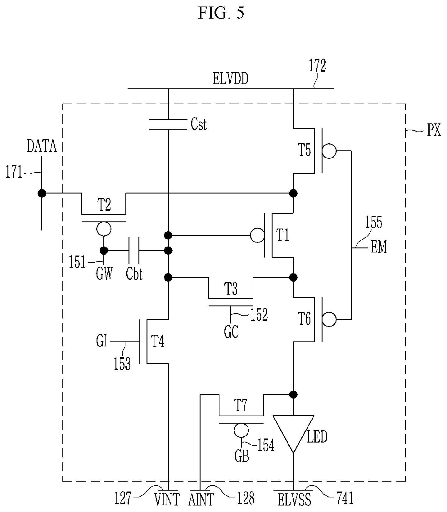Patent US12356823 Figure 5 – Display device that can prevent deterioration of transmittance while preventing contrast deterioration