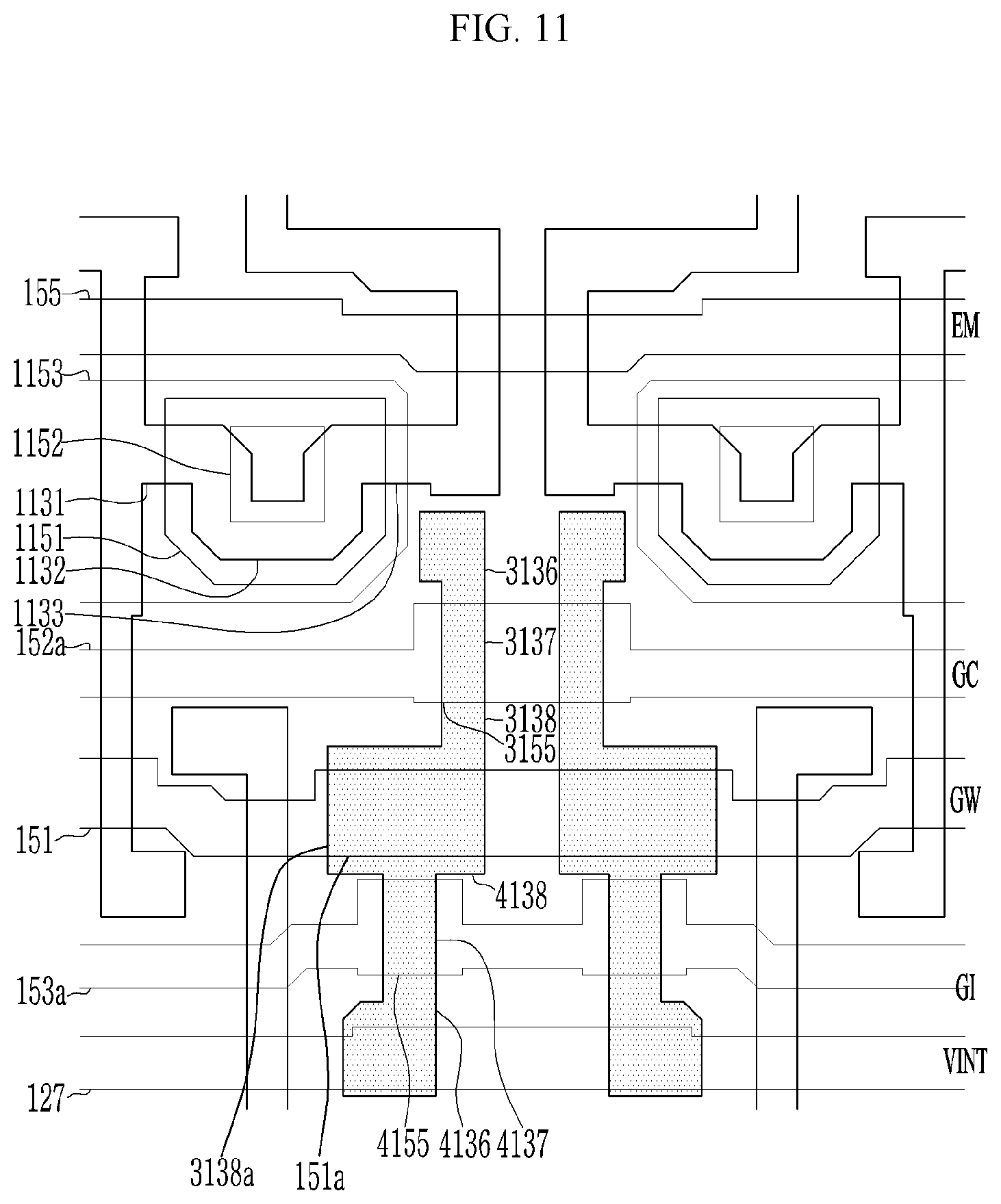 Patent US12356823 Figure 11 – Display device that can prevent deterioration of transmittance while preventing contrast deterioration