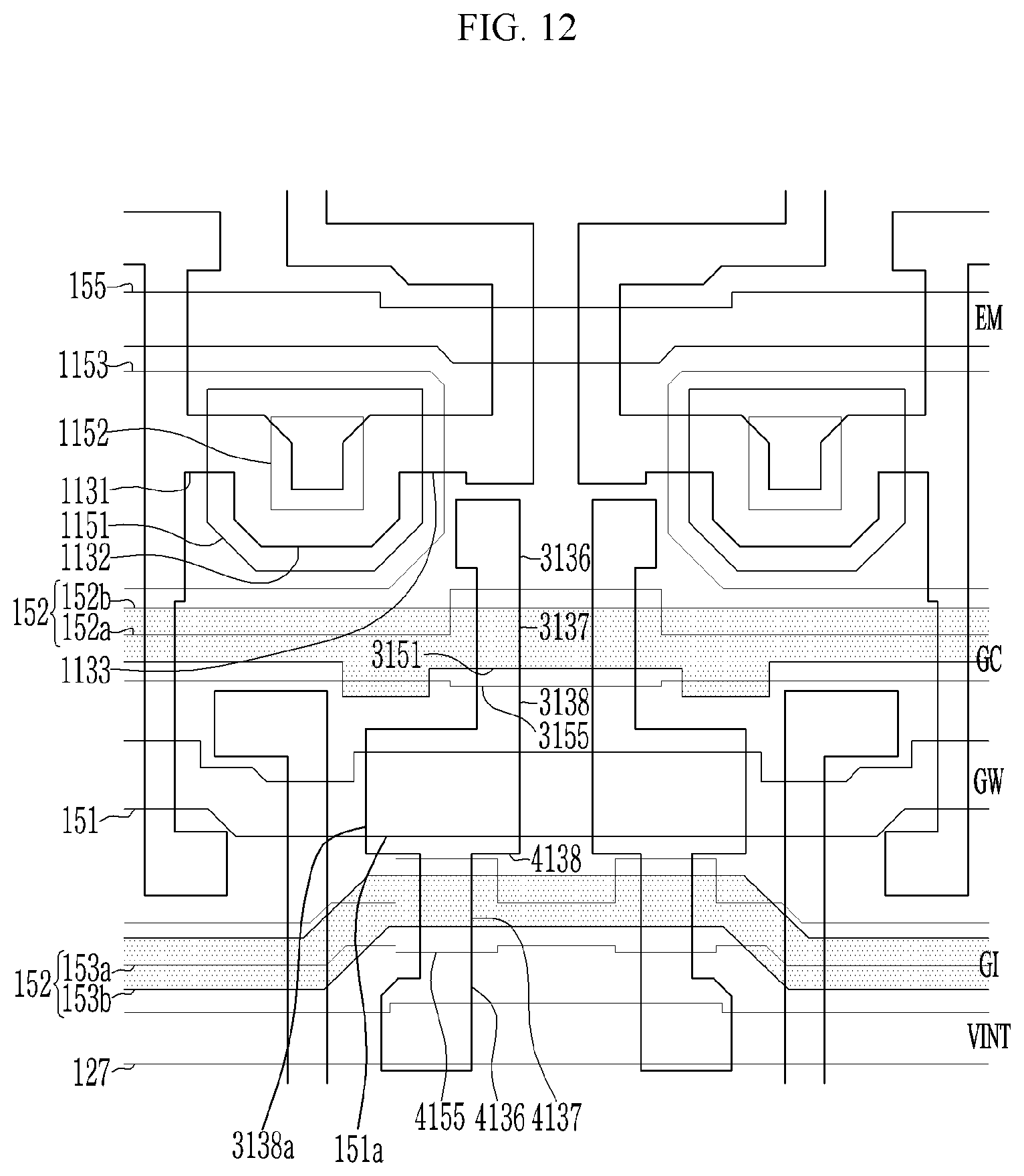 Patent US12356823 Figure 12 – Display device that can prevent deterioration of transmittance while preventing contrast deterioration
