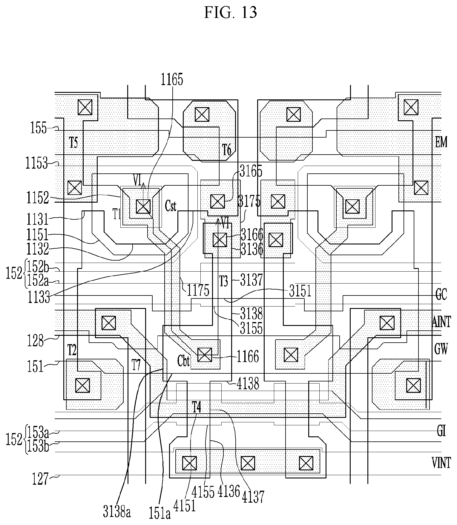 Patent US12356823 Figure 13 – Display device that can prevent deterioration of transmittance while preventing contrast deterioration