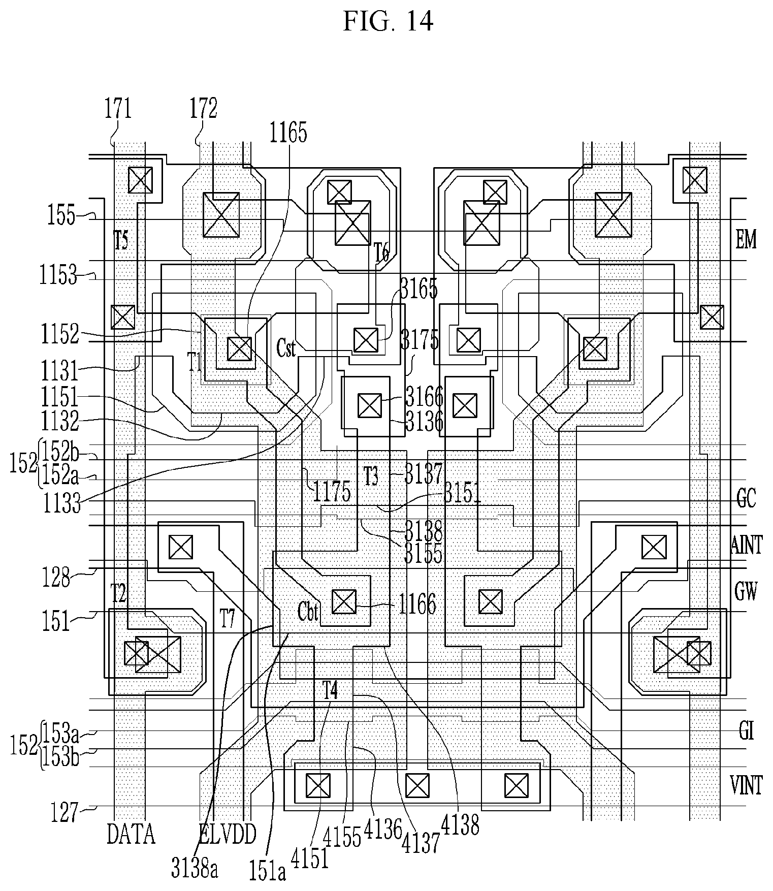 Patent US12356823 Figure 14 – Display device that can prevent deterioration of transmittance while preventing contrast deterioration