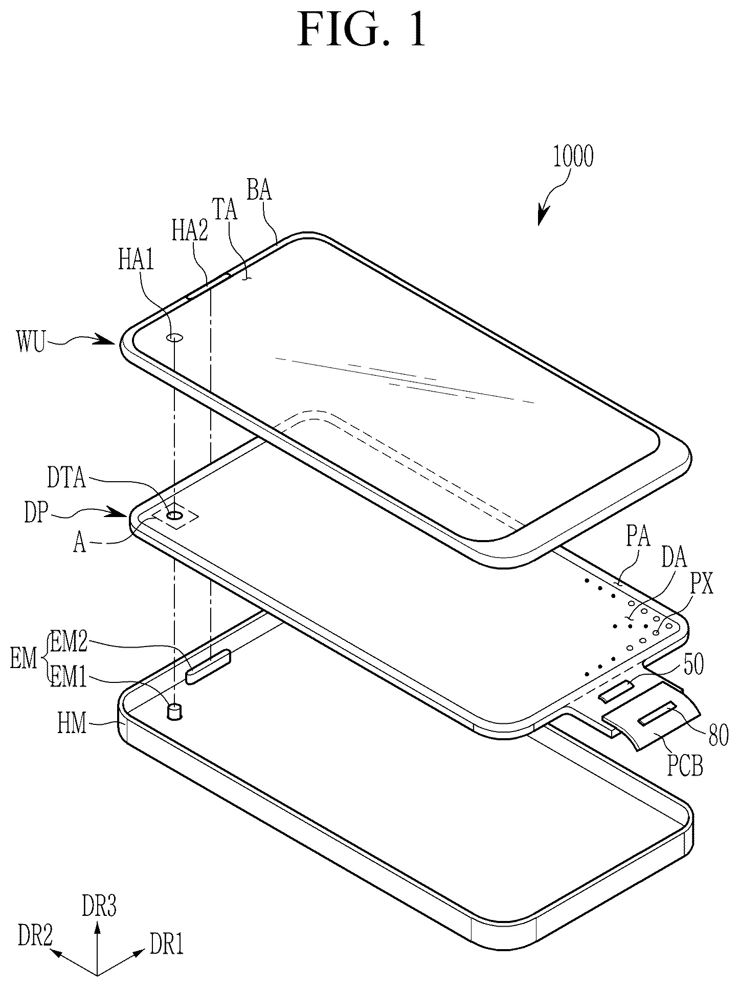 Patent US12356830 Figure 1 – Display device