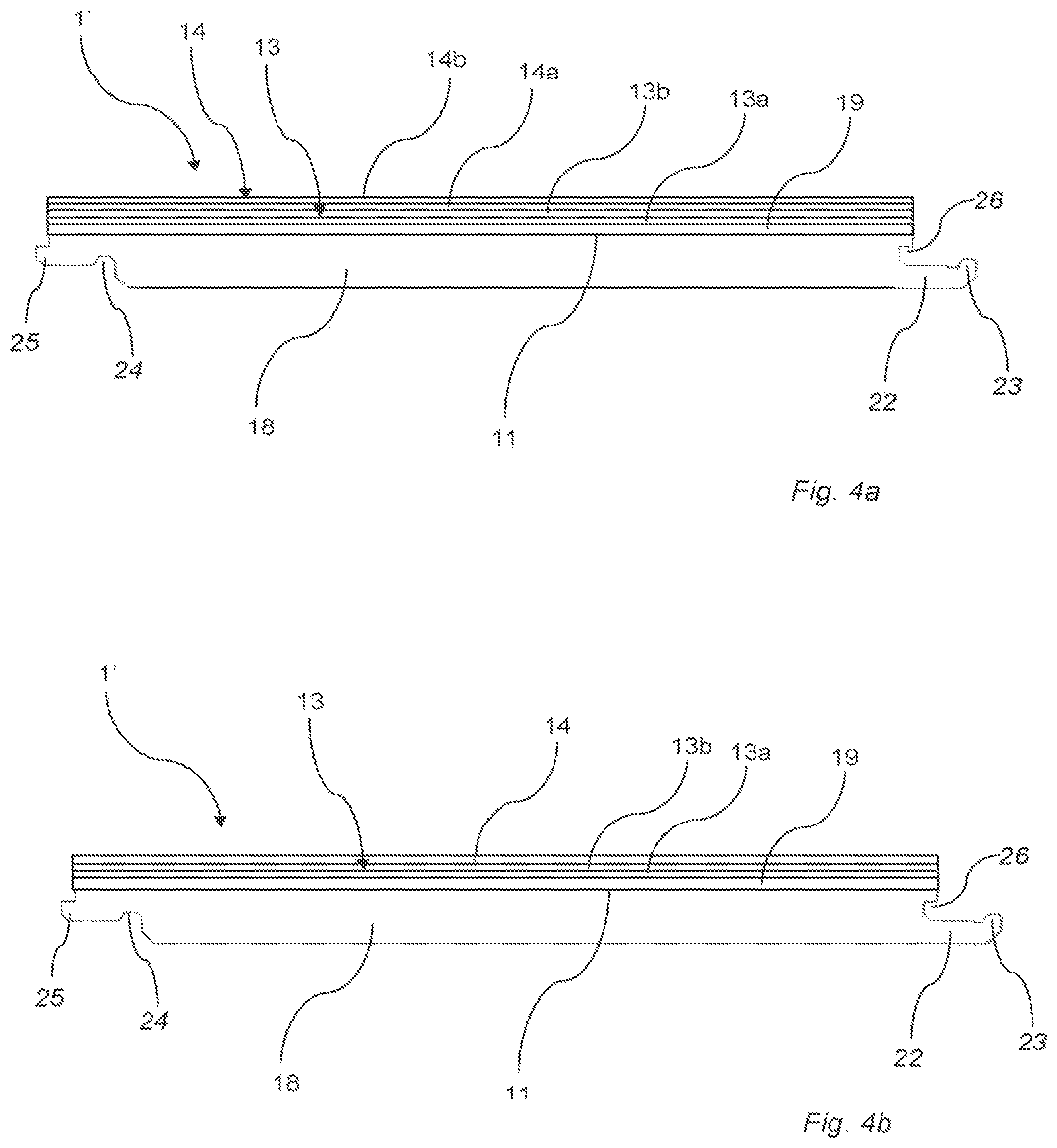 Patent US12359086 Figure 4 – Method for coating a building panel and a building panel