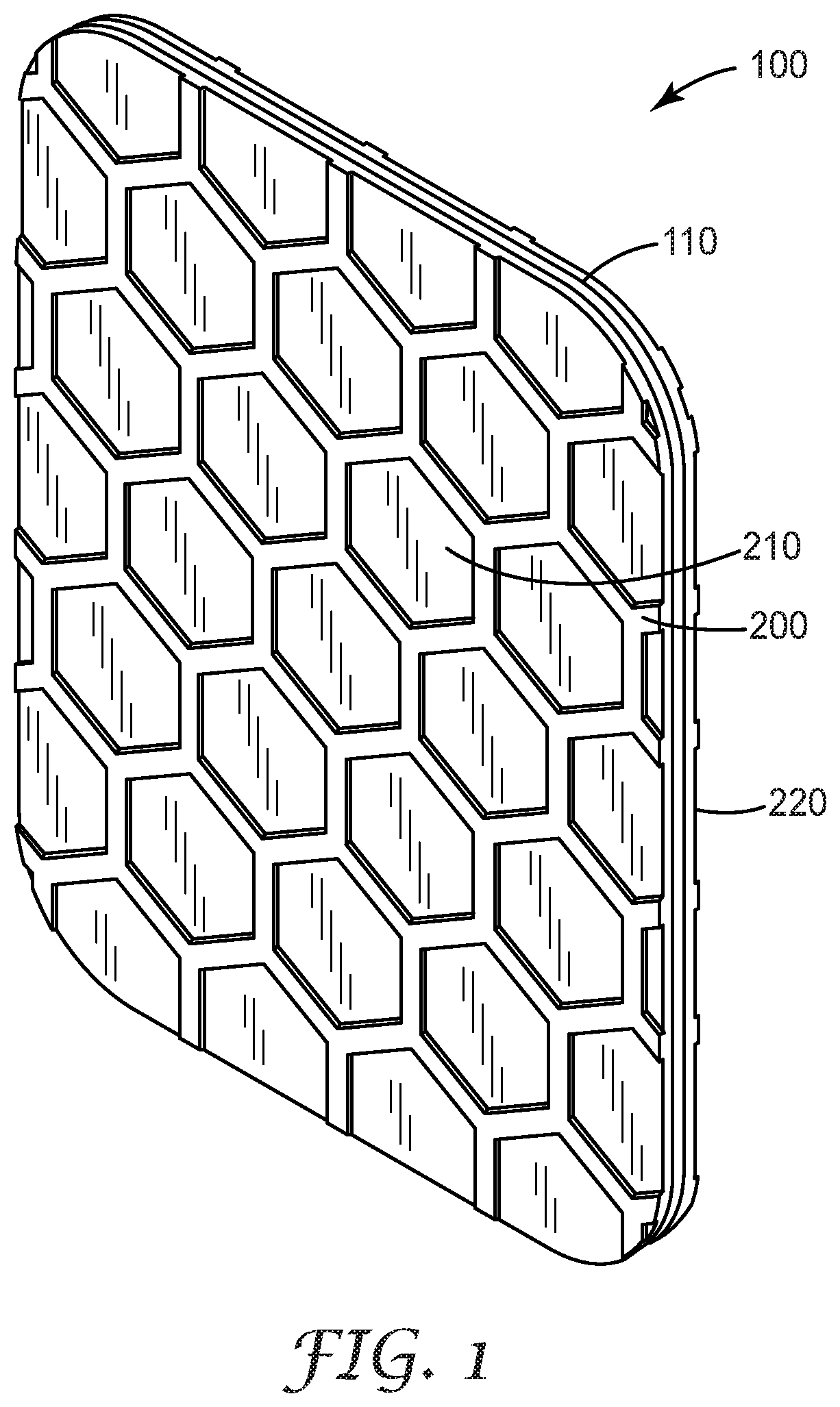 Patent US12359095 Figure 1 – Adhesive assemblies permitting enhanced weight bearing performance with damage free removal