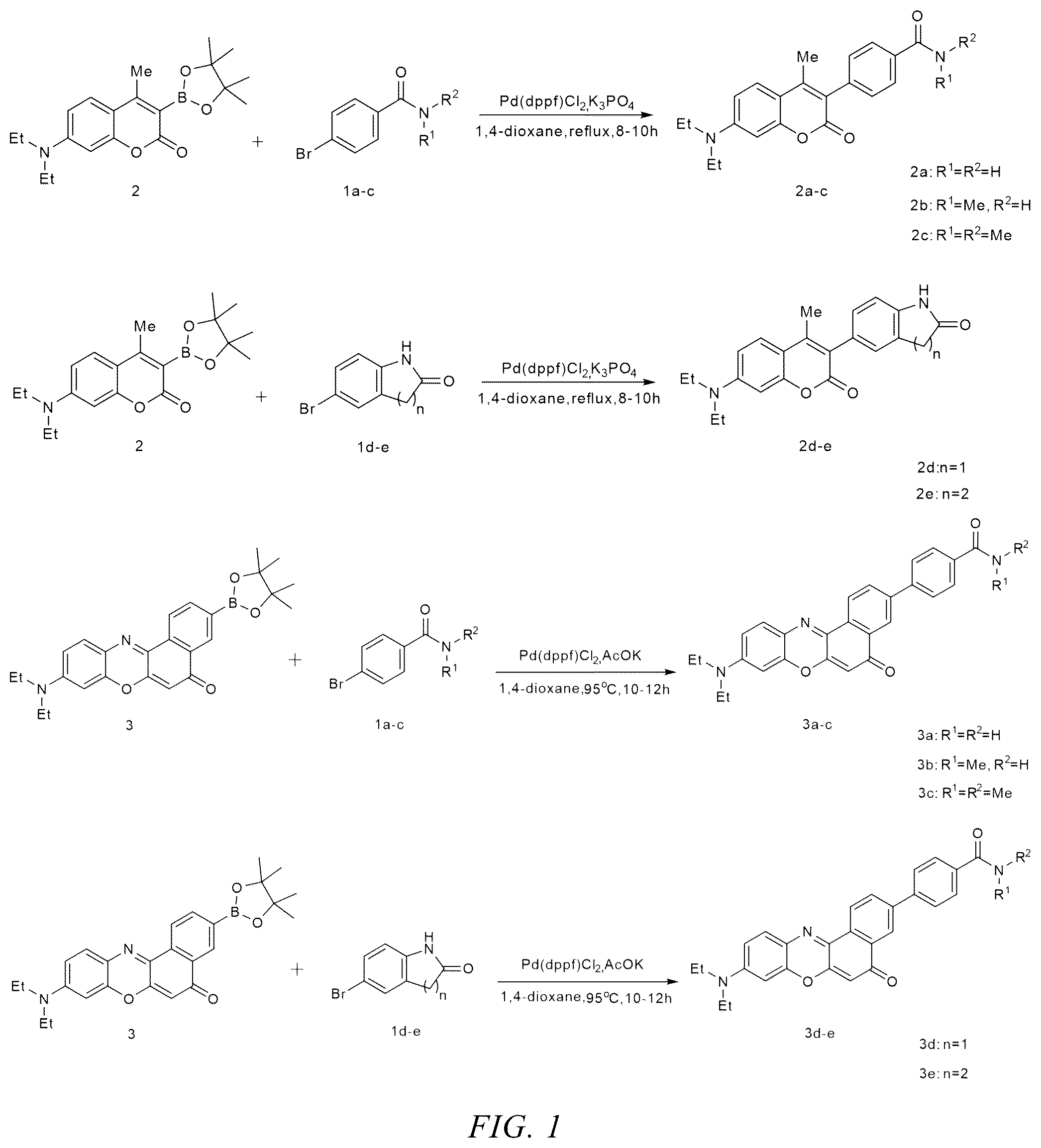 Patent US12359121 Figure 1 – Neutral fluorescent mitochondrial marker as amide derivative, and preparation method and use thereof