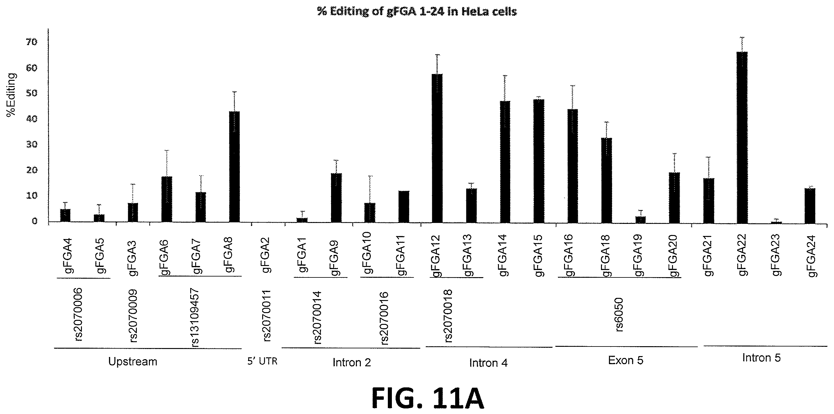 Patent US12359196 Figure 12 – Differential knockout of an allele of a heterozygous fibrinogen alpha chain (FGA) gene