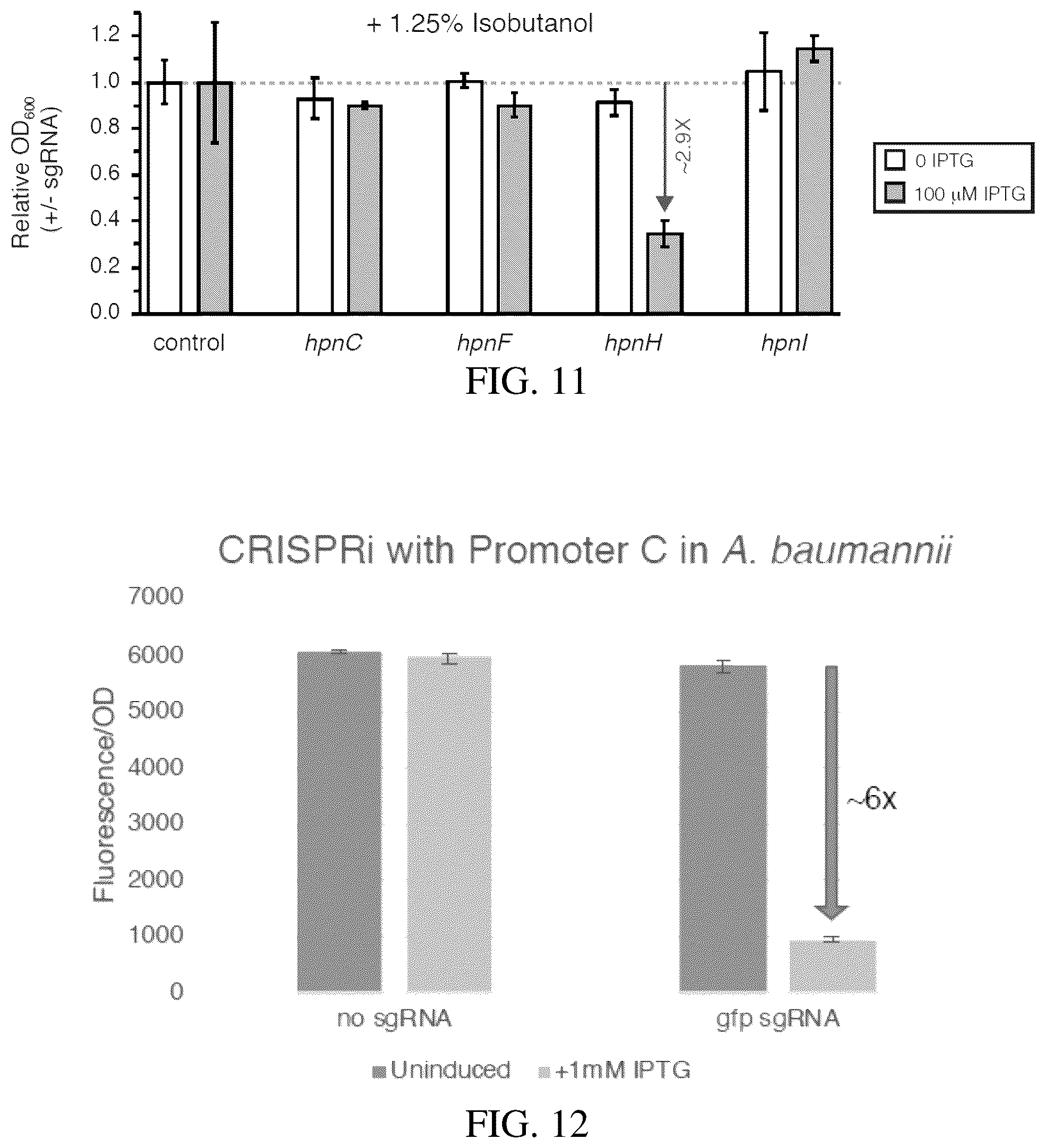 Patent US12359198 Figure 6 – High-efficacy crispri system and strong synthetic promoters for alphaproteobacteria and gammaproteobacteria