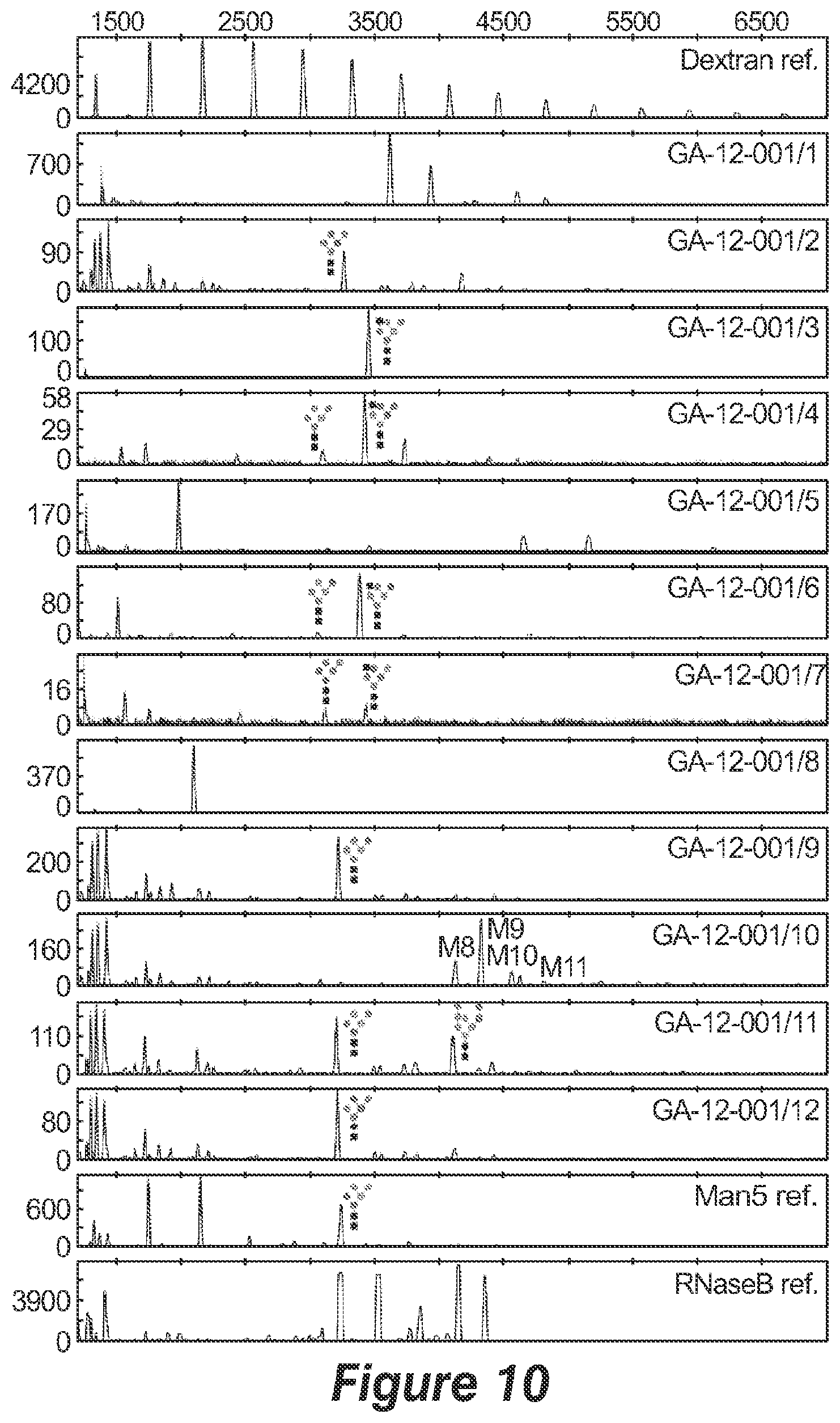 Patent US12359211 Figure 7 – Pichia pastoris strains for producing predominantly homogeneous glycan structure