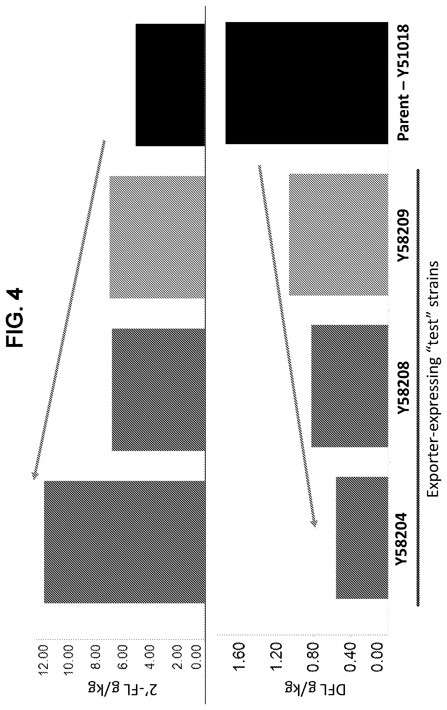 Patent US12359234 Figure 4 – Oligosaccharide production in yeast cells expressing an ABC transporter protein