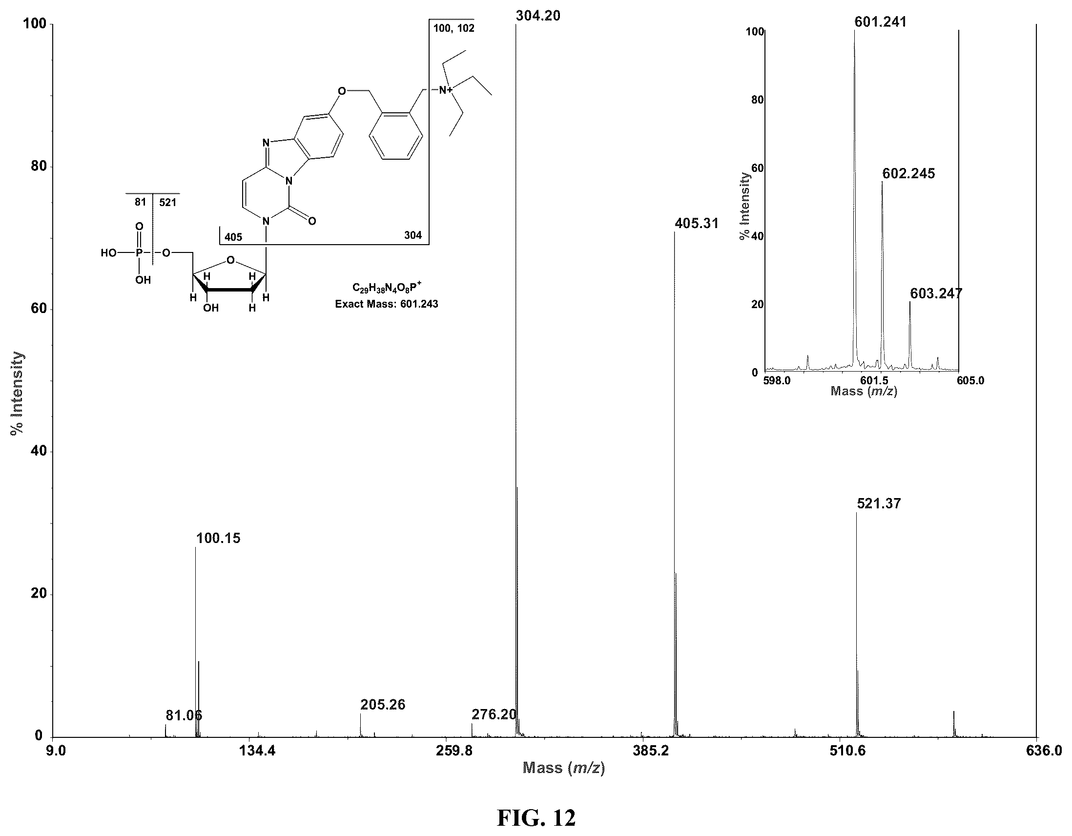 Patent US12359243 Figure 13 – DNA adductomics by mass tag prelabeling