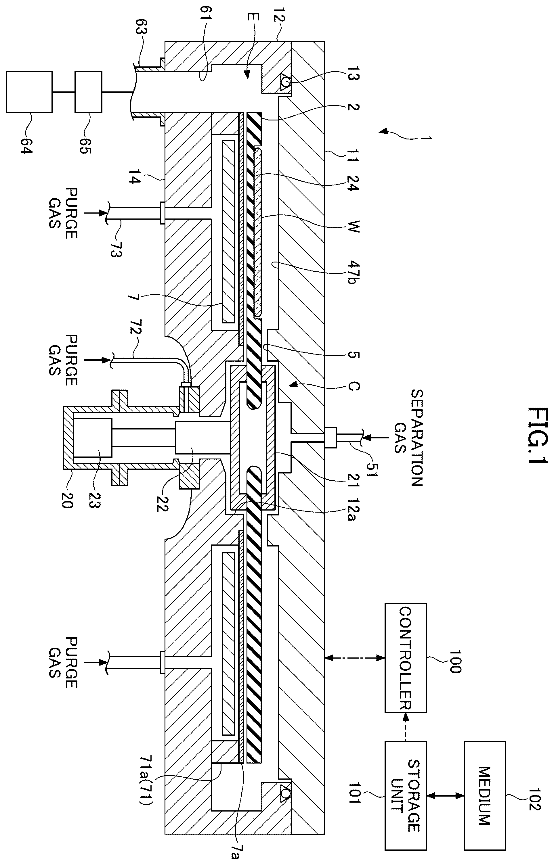 Patent US12359302 Figure 1 – Film deposition apparatus and film deposition method
