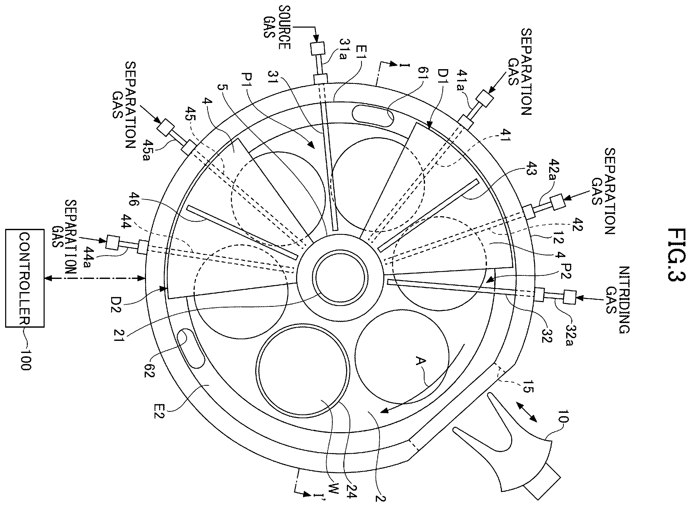 Patent US12359302 Figure 3 – Film deposition apparatus and film deposition method