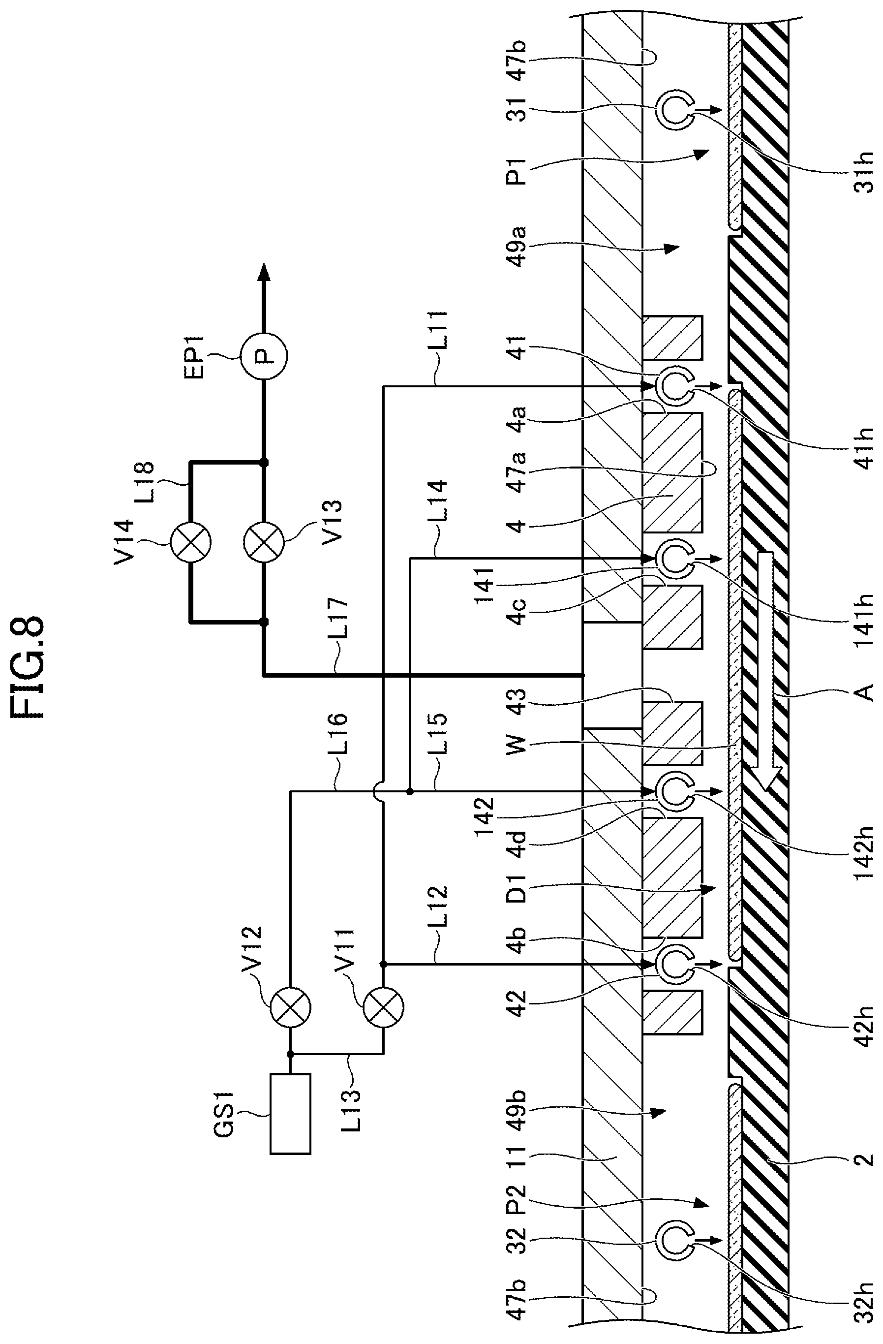 Patent US12359302 Figure 8 – Film deposition apparatus and film deposition method
