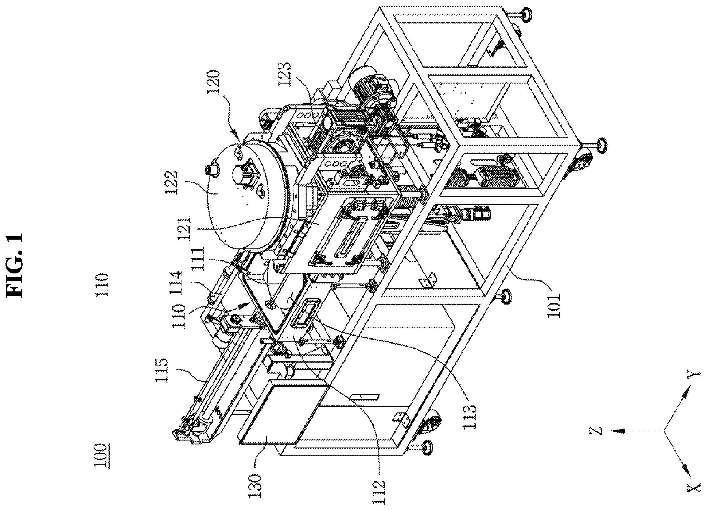 Patent US12359305 Figure 1 – Deposition device having contact structure and deposition system having same
