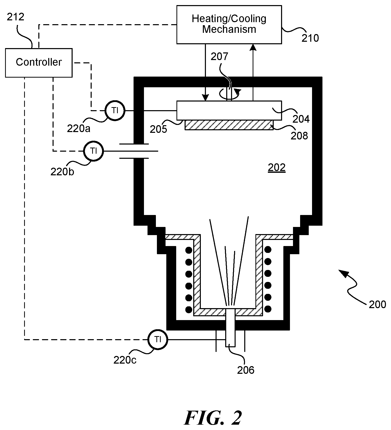 Patent US12359306 Figure 2 – Deposition processing systems having active temperature control and associated methods