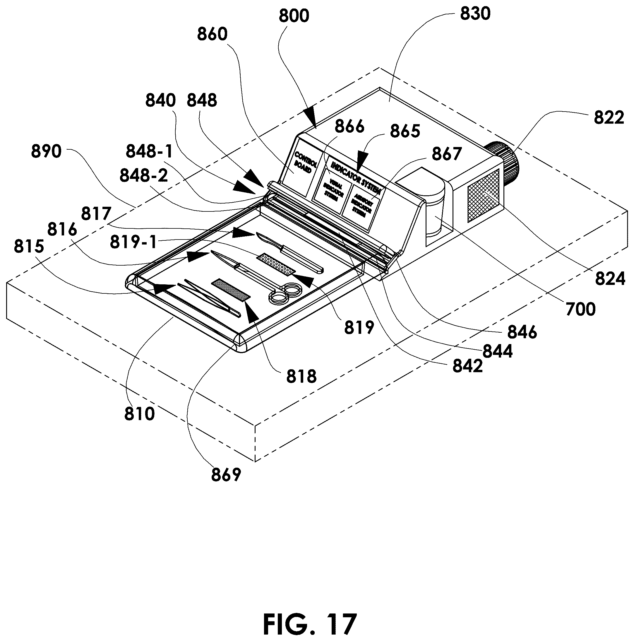 Patent US12359324 Figure 18 – System for sterilizing equipment, associated method, and chlorine dioxide gas generating device for use with same