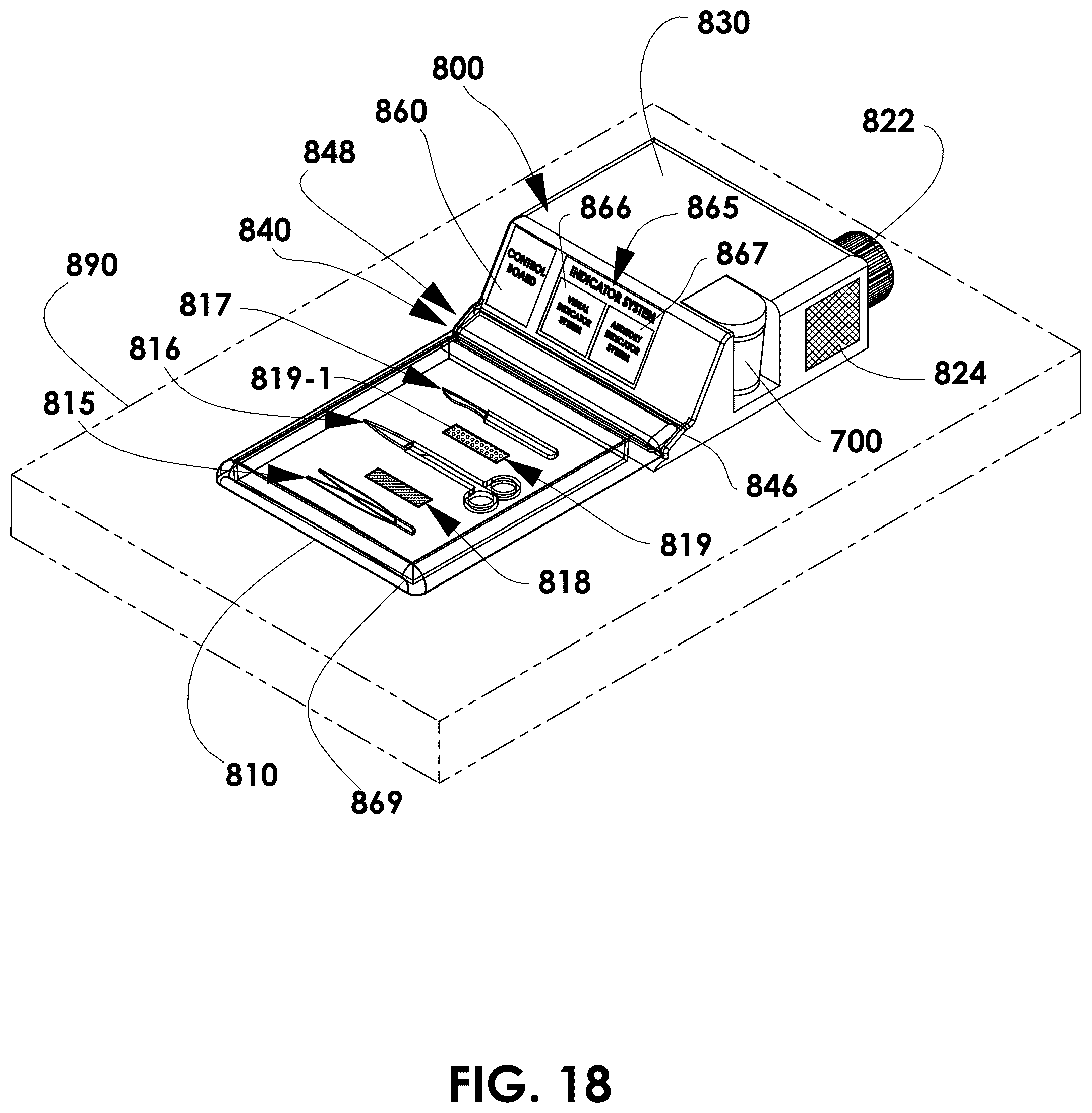 Patent US12359324 Figure 19 – System for sterilizing equipment, associated method, and chlorine dioxide gas generating device for use with same