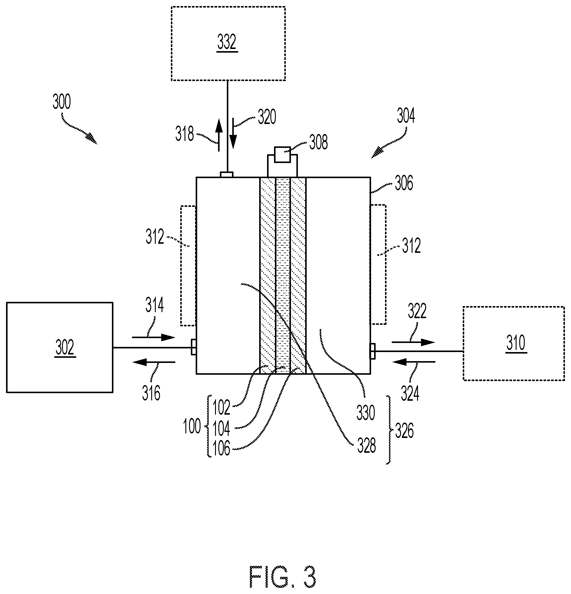 Patent US12359327 Figure 3 – Electrochemical cells for hydrogen gas production and electricity generation, and related systems and methods
