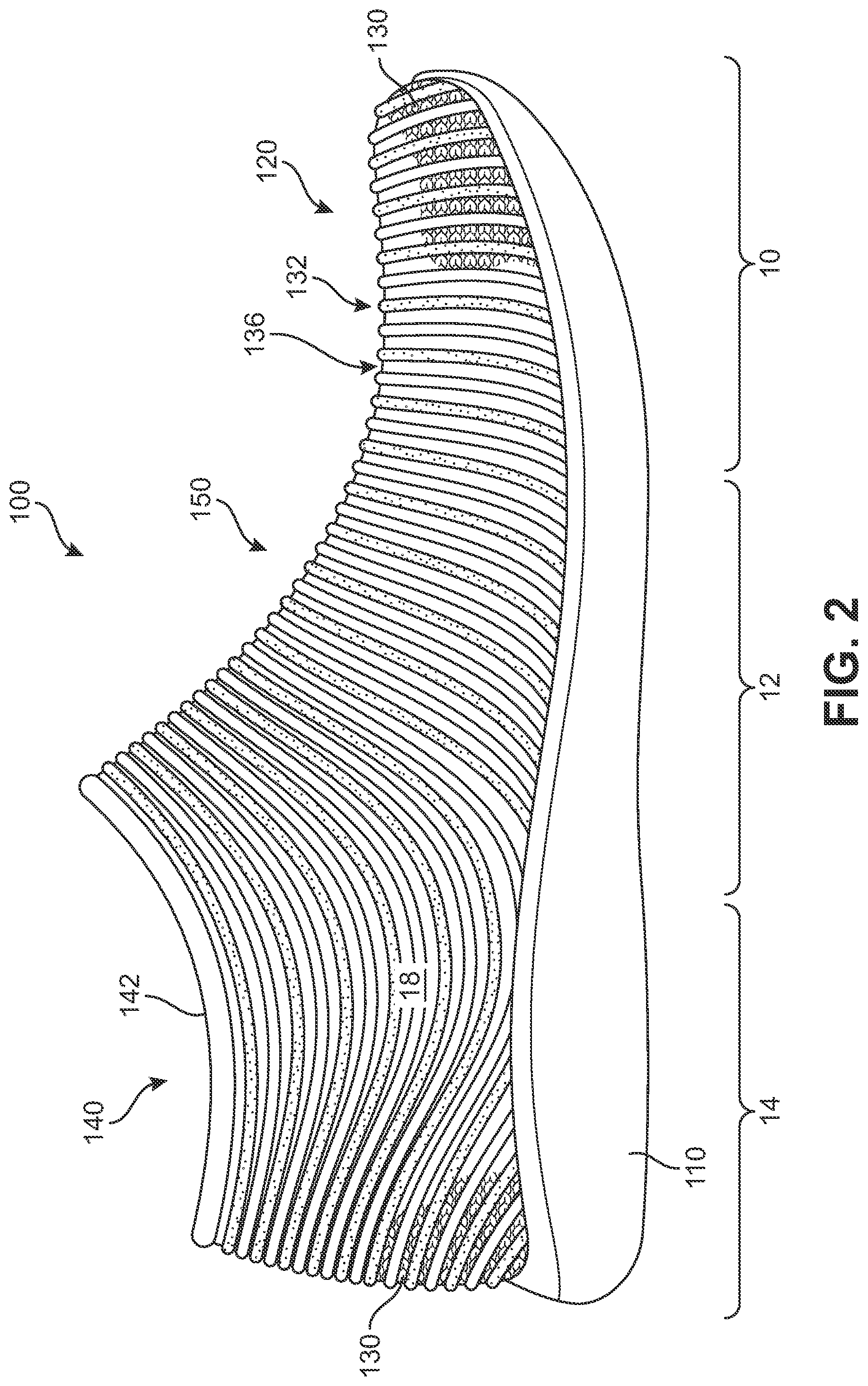 Patent US12359352 Figure 2 – Knitted components exhibiting color shifting effects