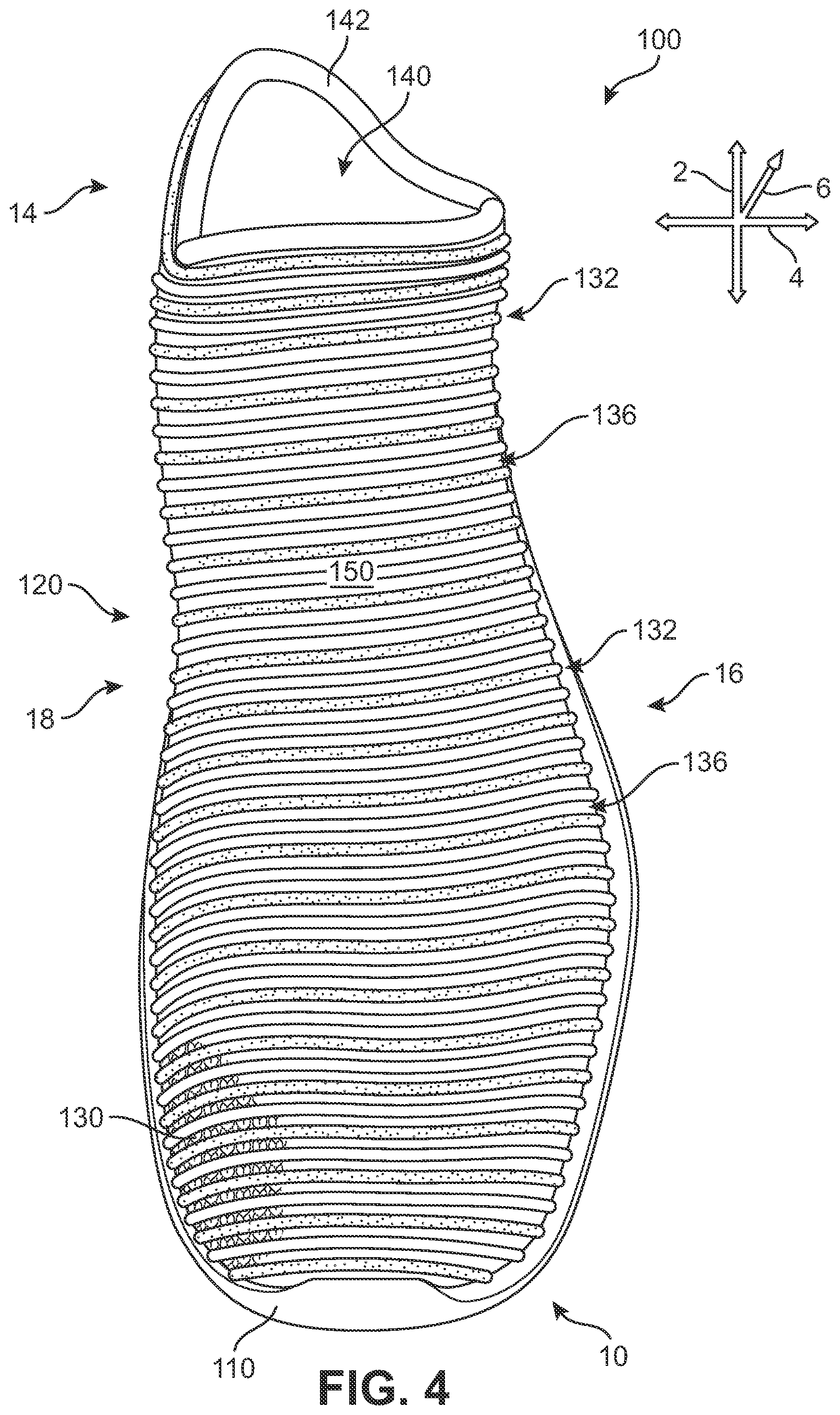 Patent US12359352 Figure 4 – Knitted components exhibiting color shifting effects