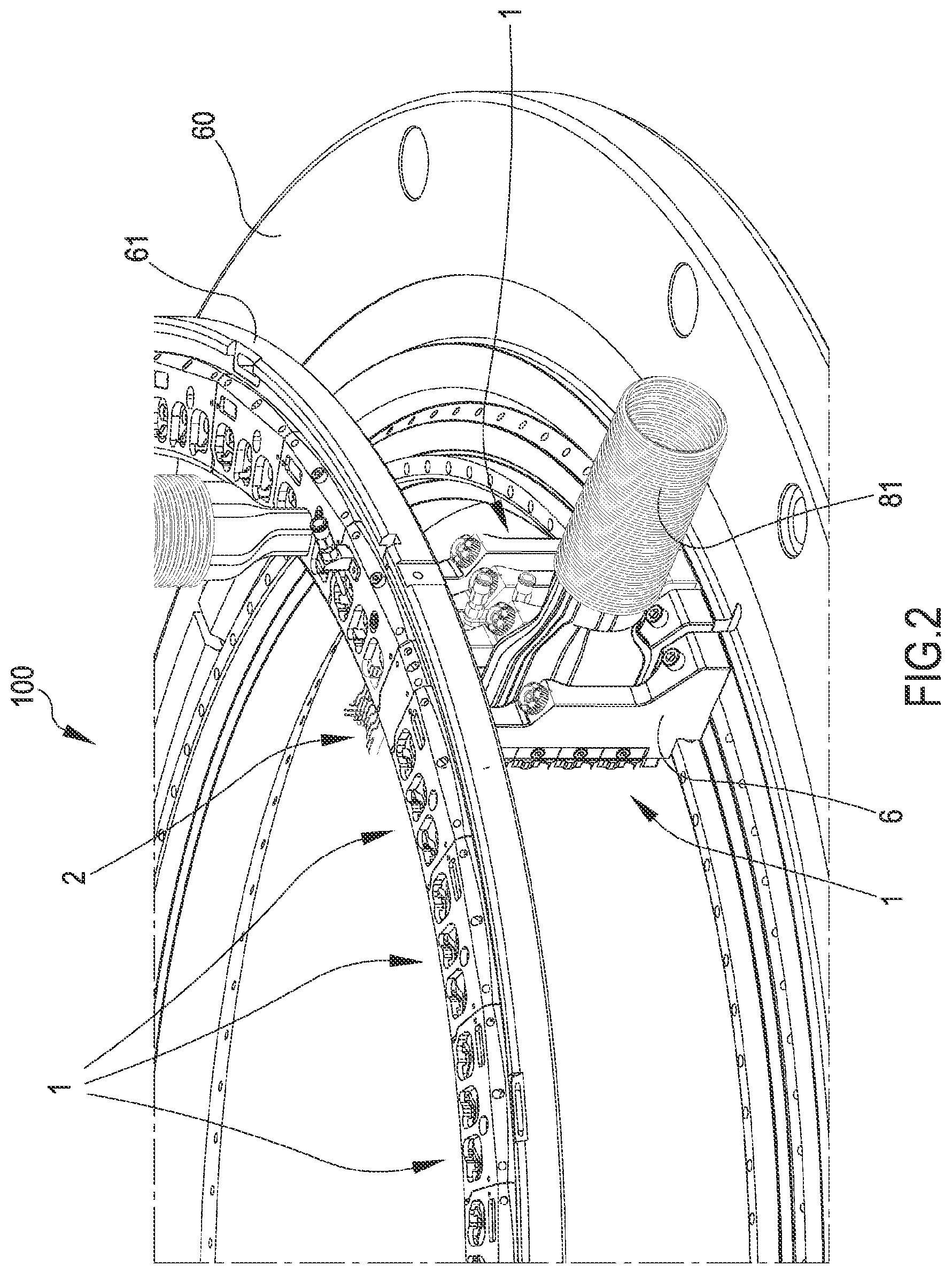 Patent US12359353 Figure 2 – Support and control device for circular knitting machines