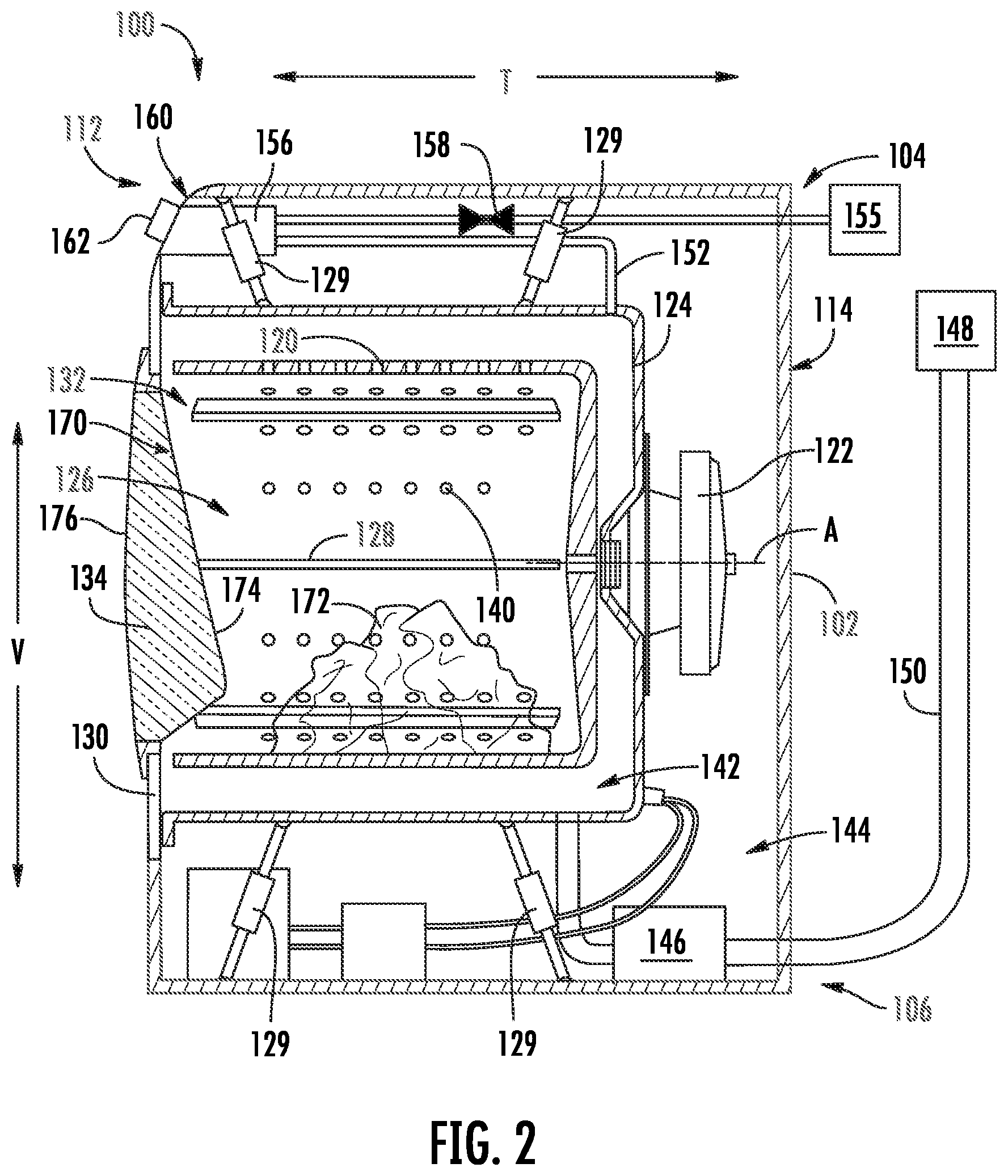 Patent US12359361 Figure 2 – Systems and methods using image recognition processes for improved operation of a laundry appliance