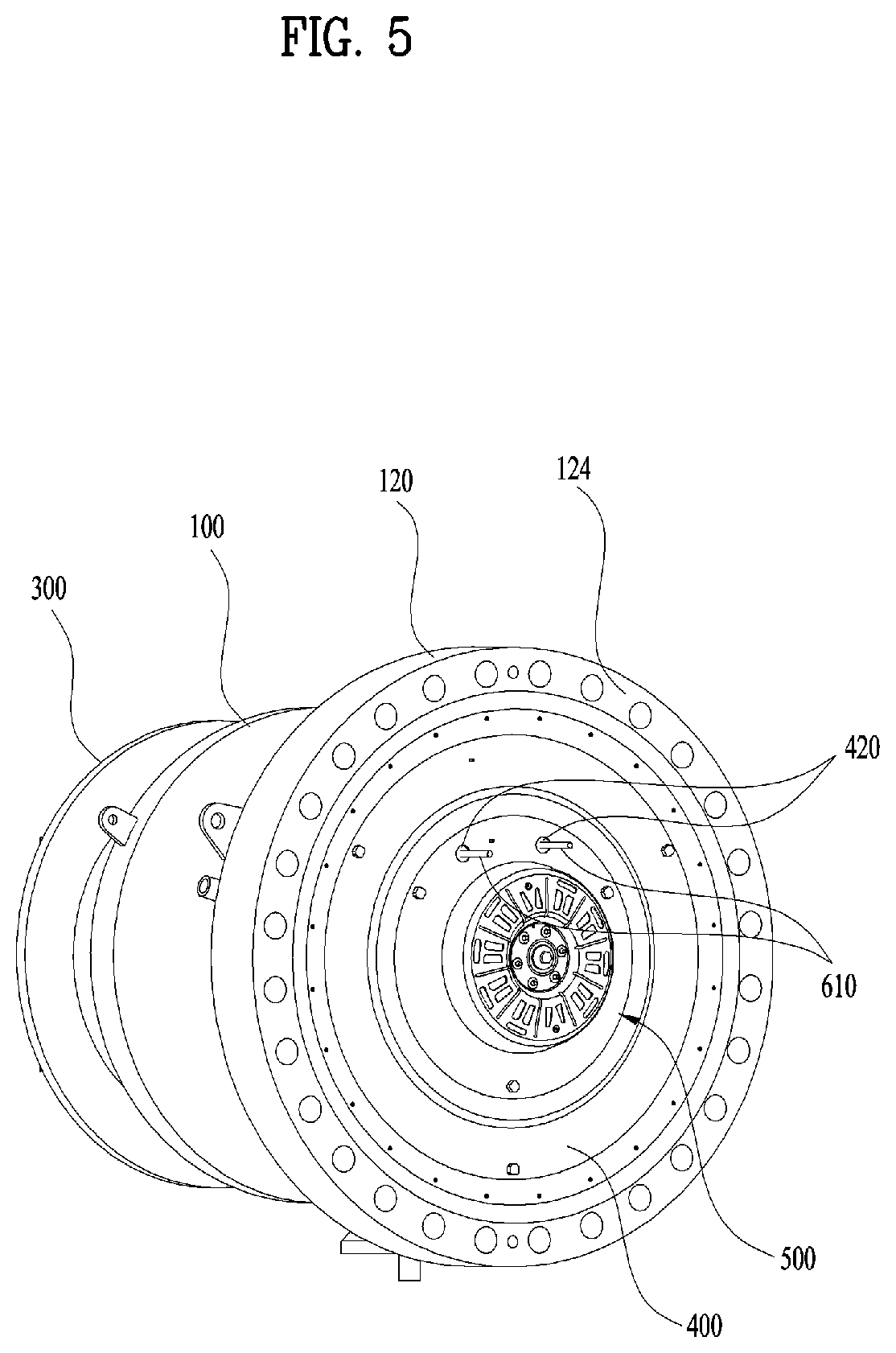 Patent US12359363 Figure 5 – Washing machine