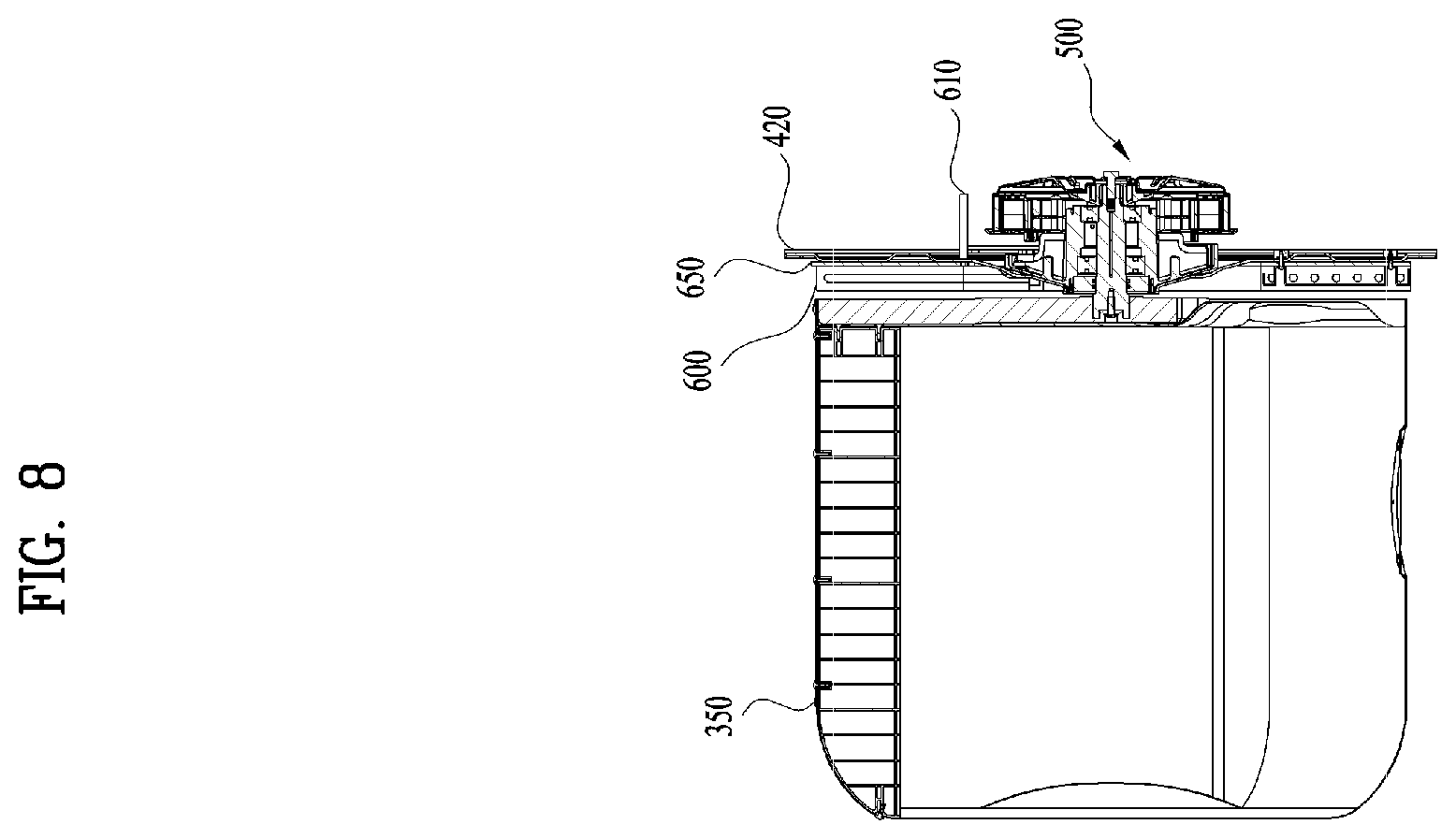 Patent US12359363 Figure 8 – Washing machine