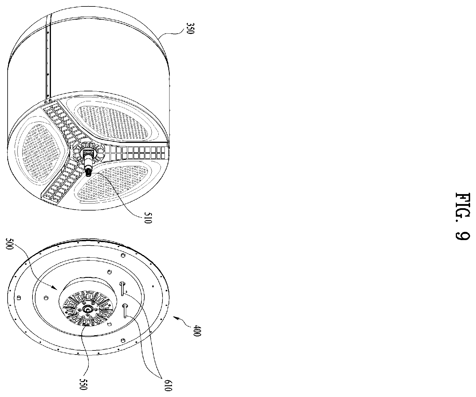 Patent US12359363 Figure 9 – Washing machine