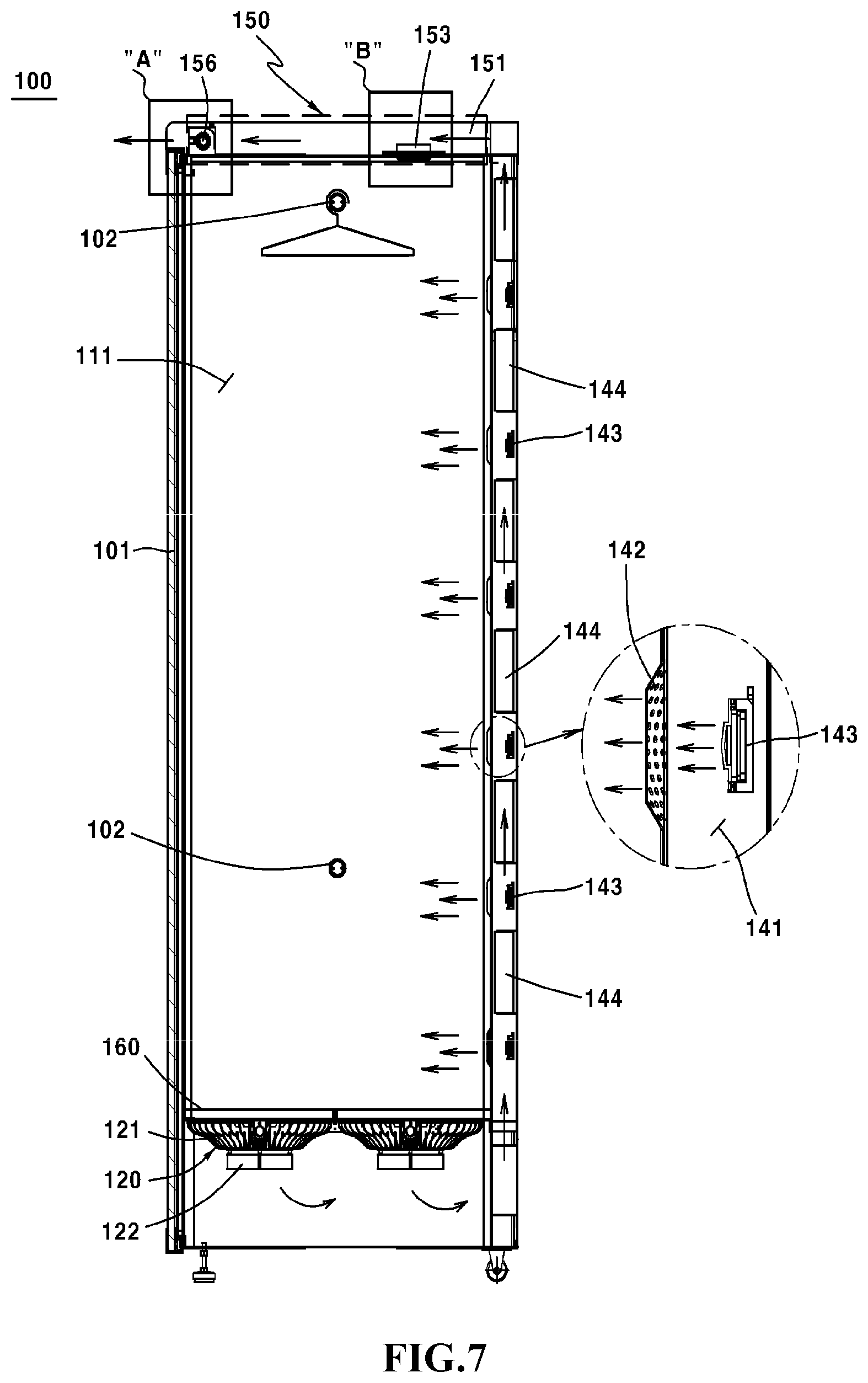 Patent US12359364 Figure 7 – Clothes dryer using LED light source