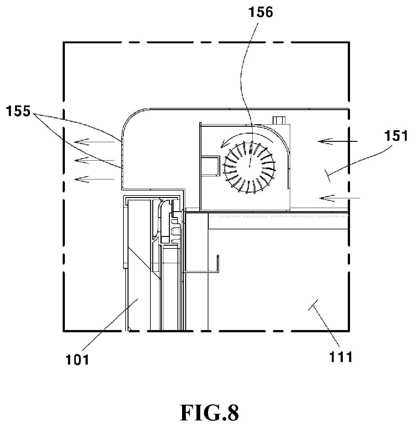 Patent US12359364 Figure 8 – Clothes dryer using LED light source