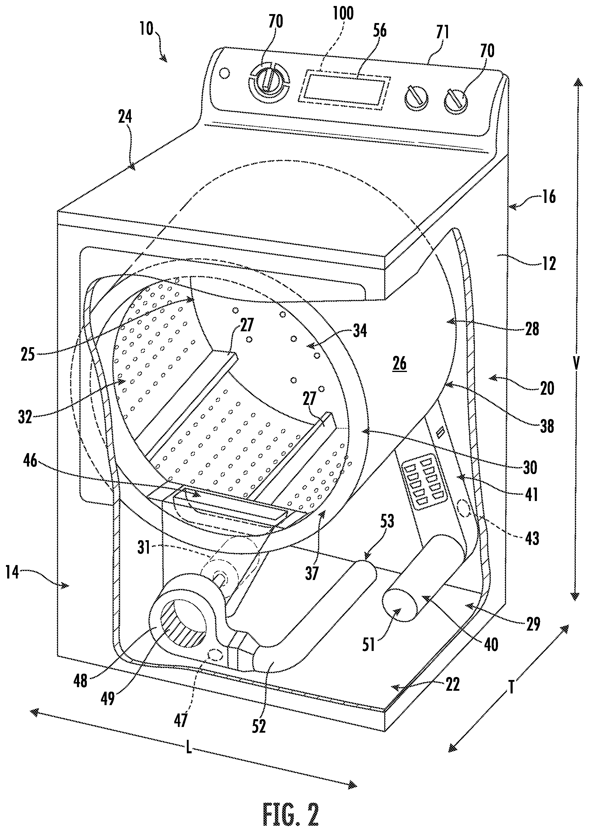 Patent US12359365 Figure 2 – Dryer appliance dry time estimation
