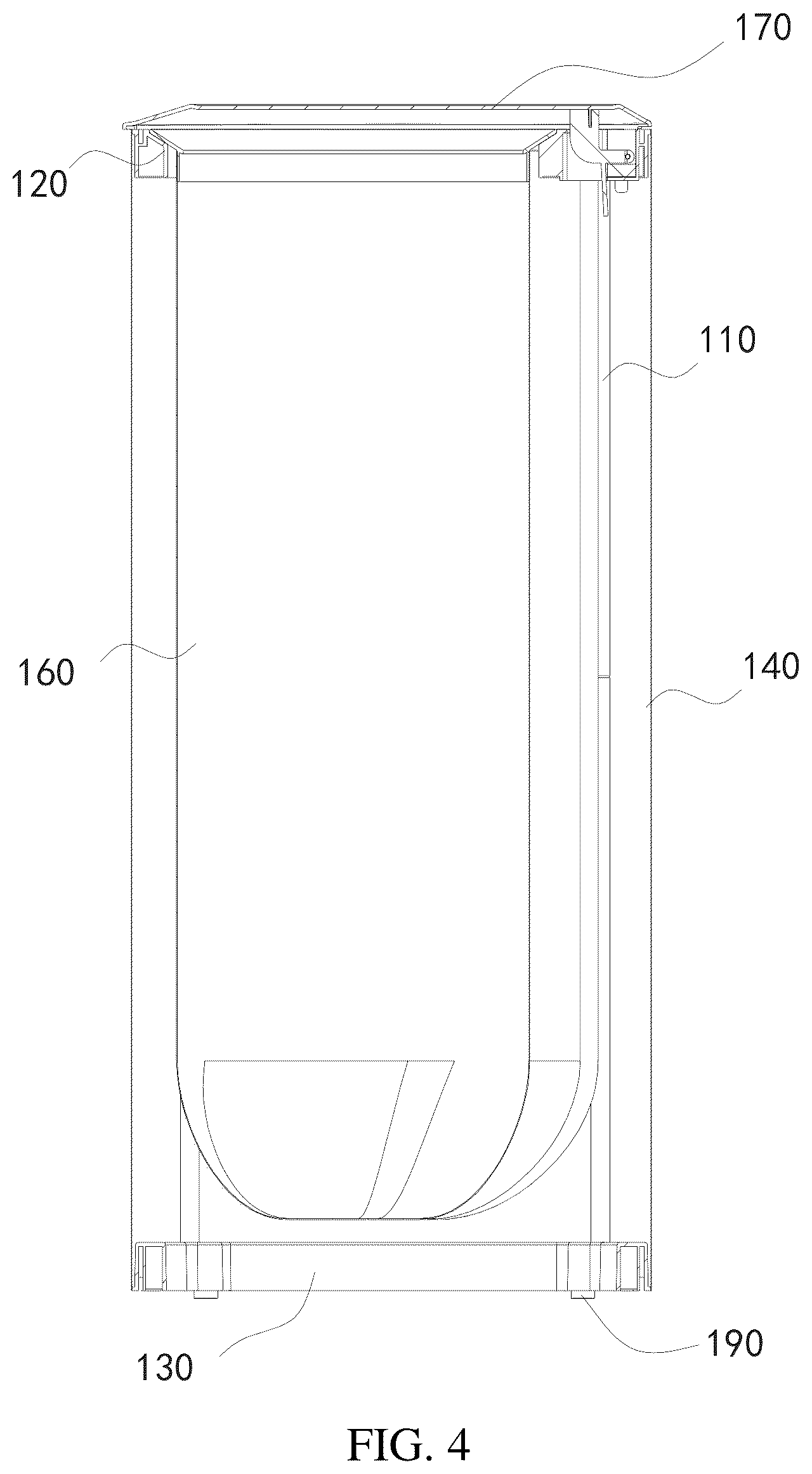 Patent US12359367 Figure 4 – Storage basket structure and laundry basket