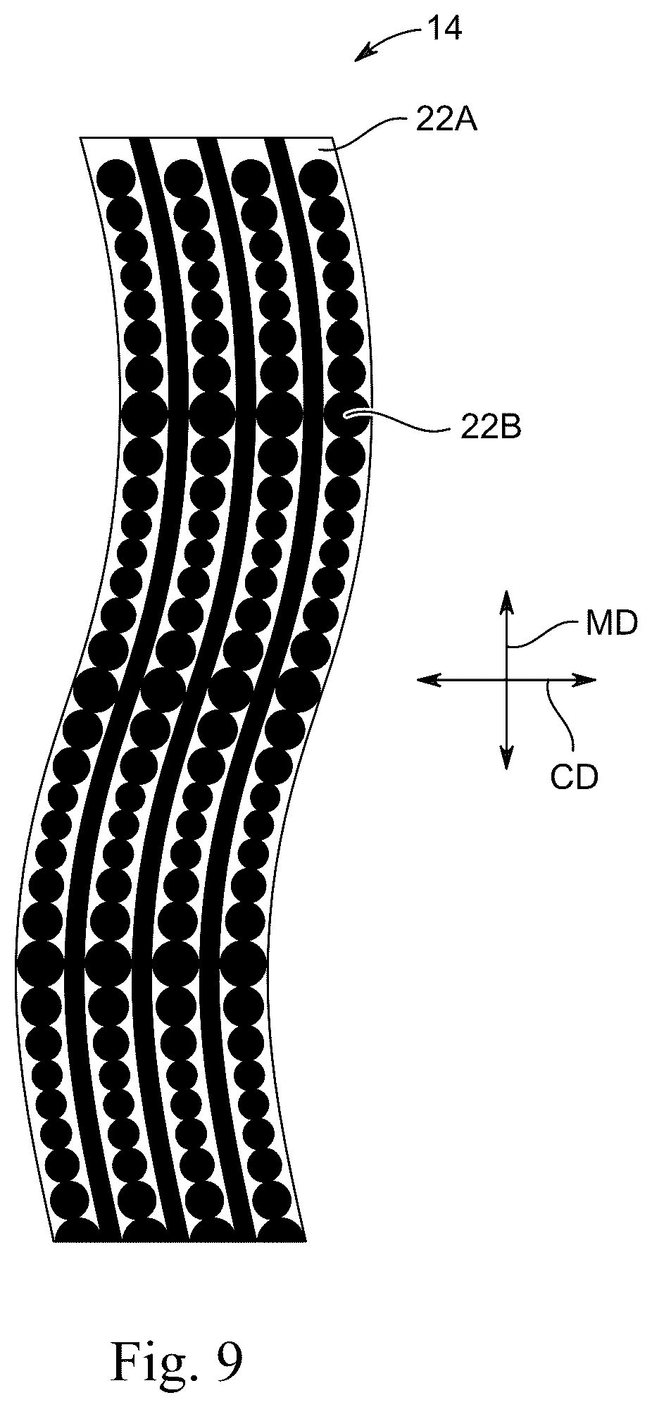 Patent US12359376 Figure 8 – Creped fibrous structures