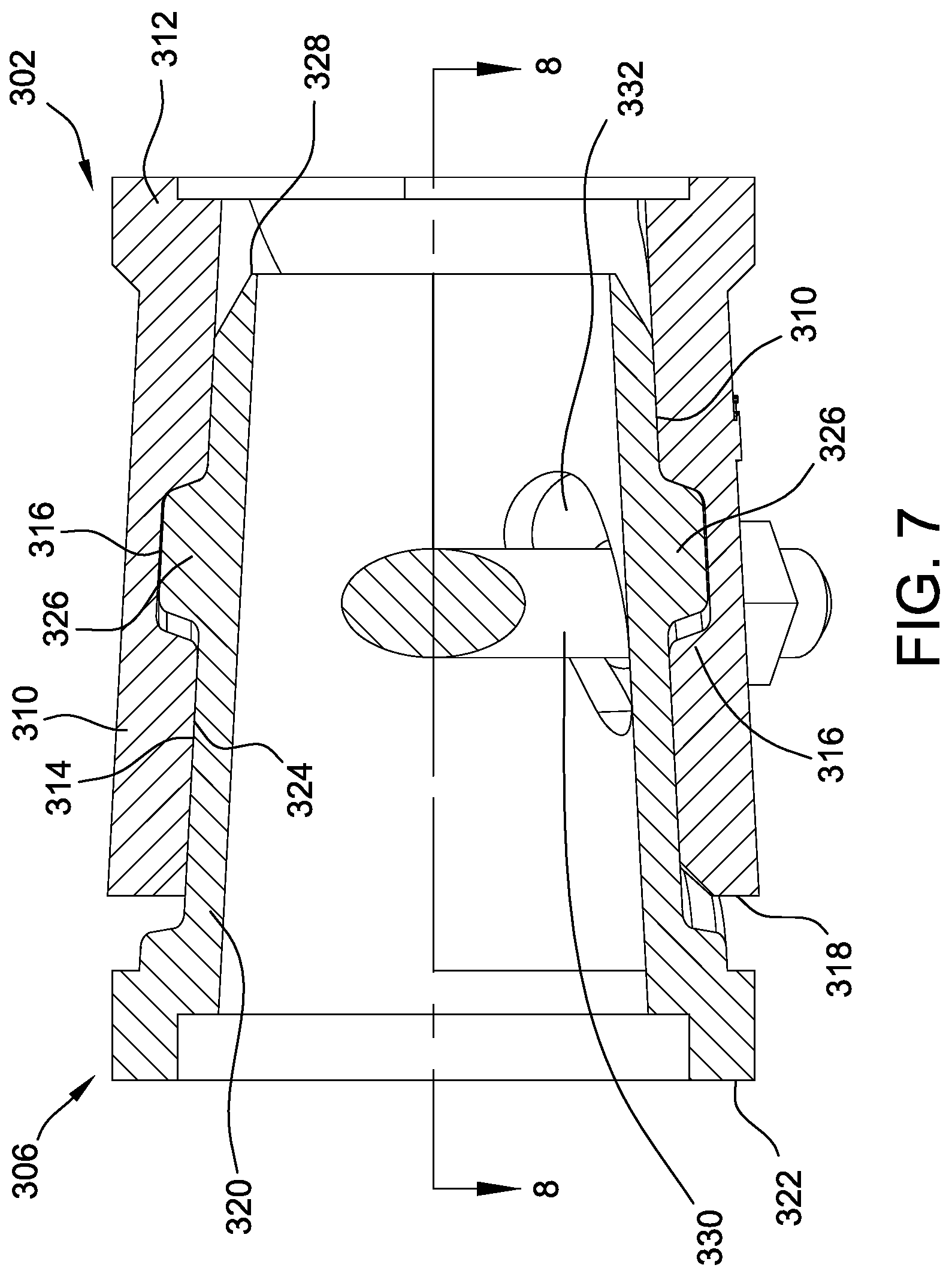 Patent US12359388 Figure 5 – Tapered, locking, anti-reverse coupler assembly for foundation support system