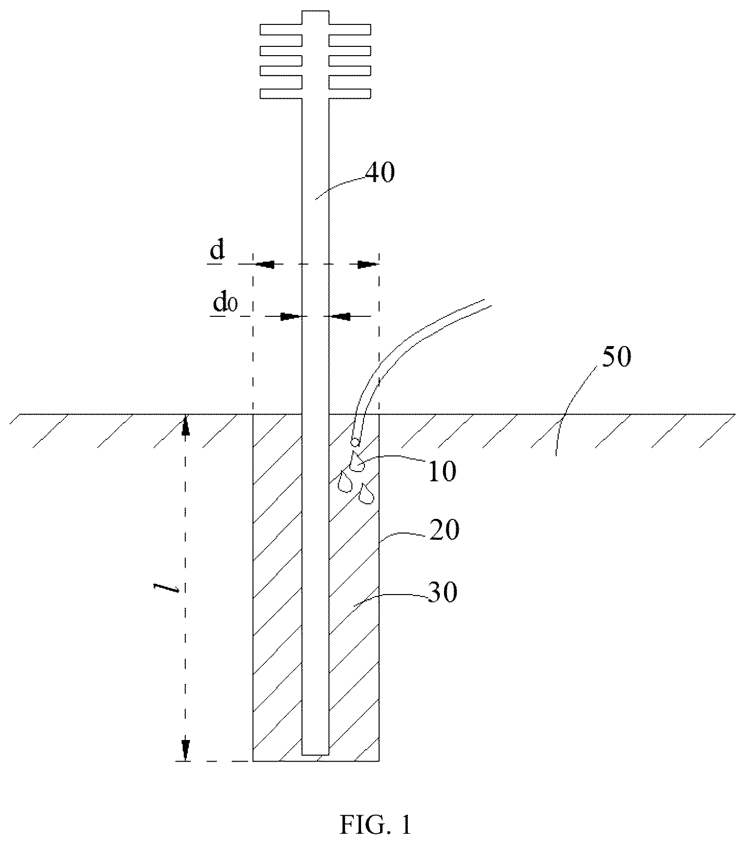 Patent US12359392 Figure 1 – Thermosyphon foundation, method of calculating cold conductivity enhancement coefficient and method of cold conductivity enhancement thereof
