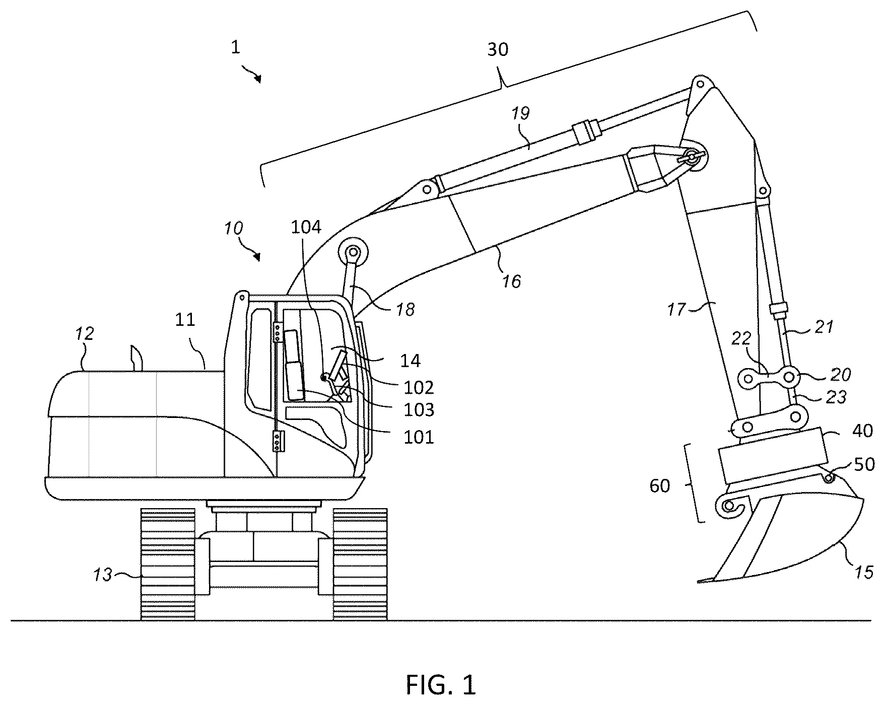 Patent US12359393 — System and method to support rotation operation of work tool — Figure 1