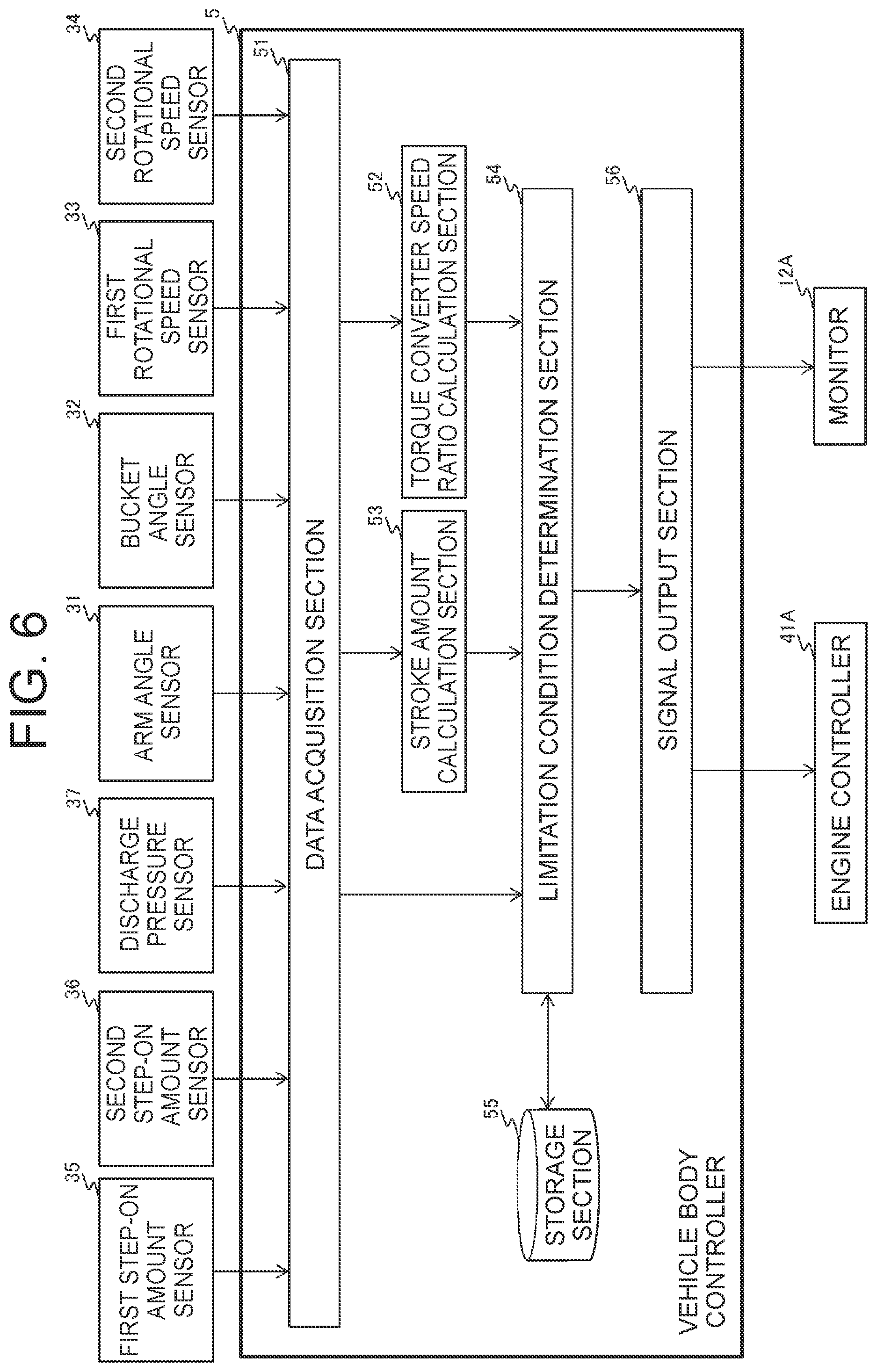 Patent US12359402 Figure 6 – Work vehicle