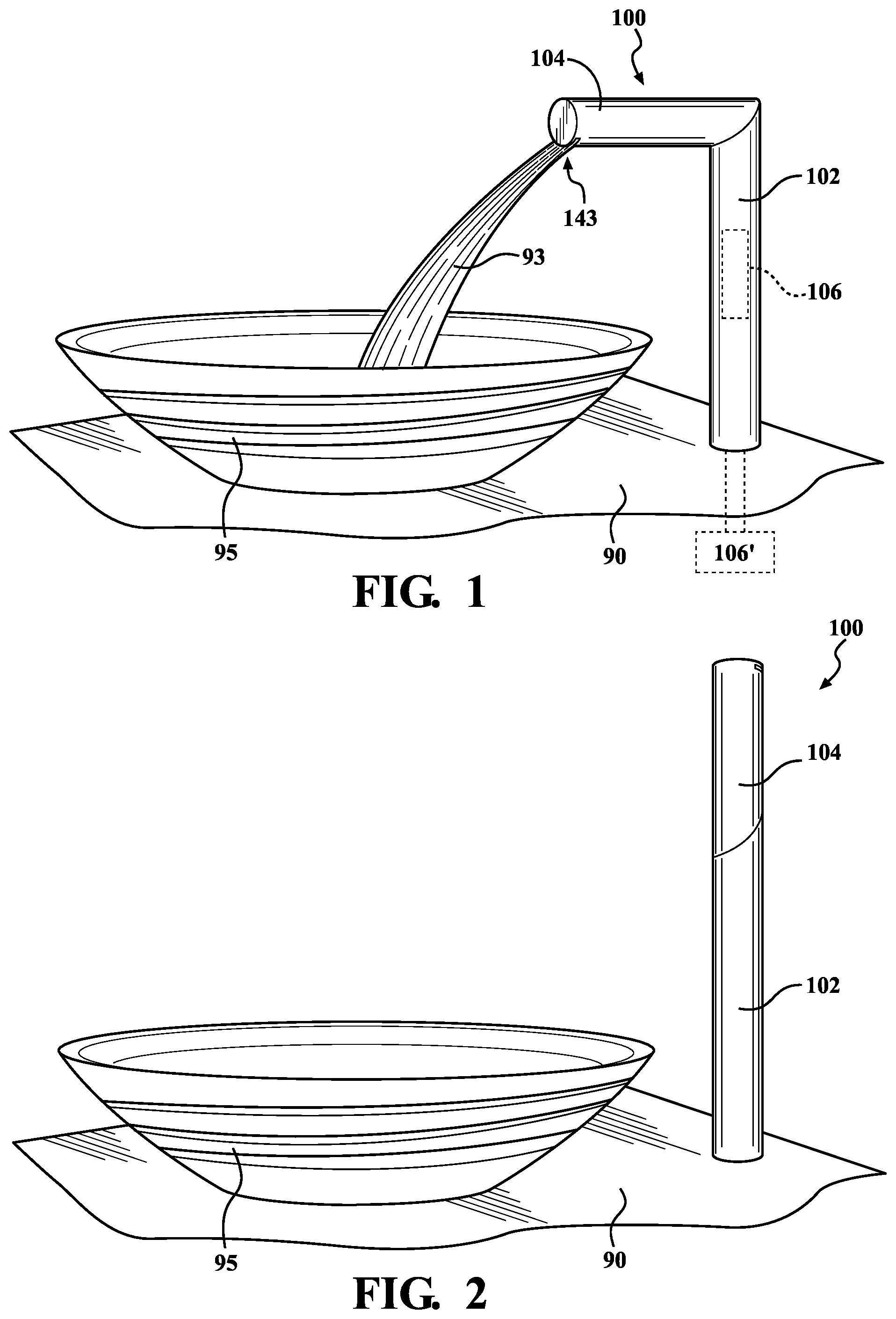 Patent US12359408 Figure 1 – Articulating faucet