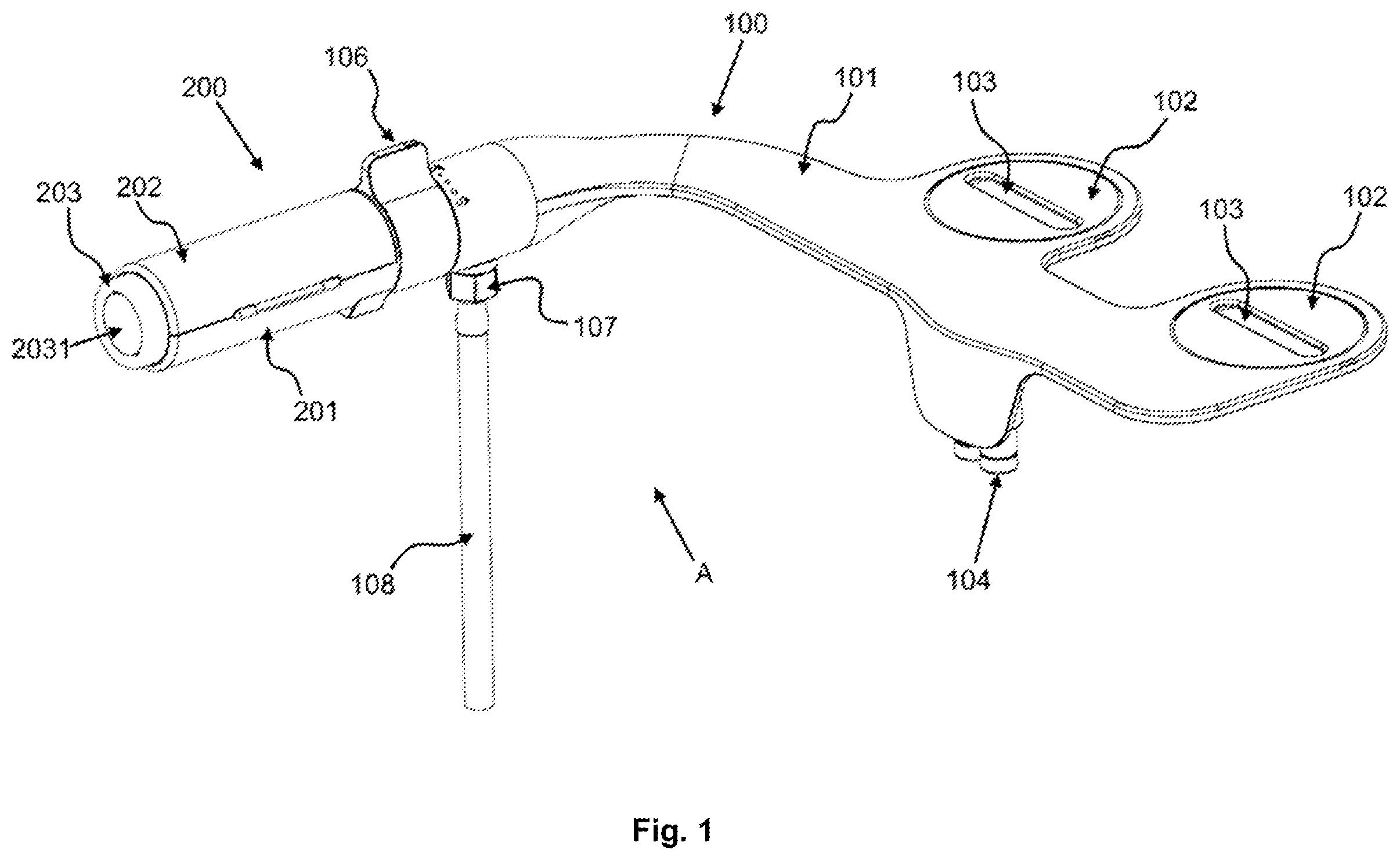 Patent US12359414 Figure 1 – Scented bidet nozzle construct