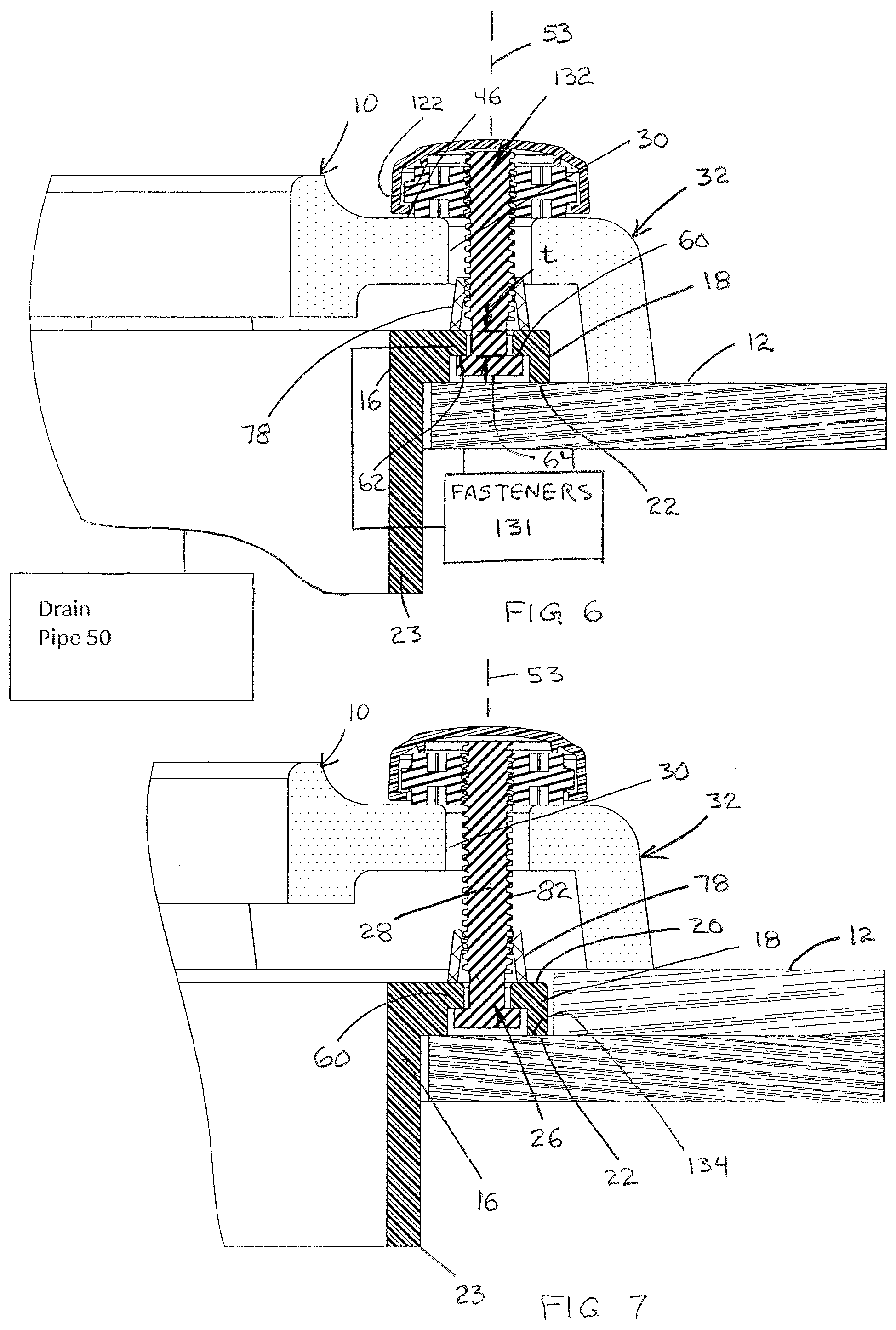 Patent US12359417 Figure 4 – Anchor bolt system for toilet and method of mounting a toilet using the system