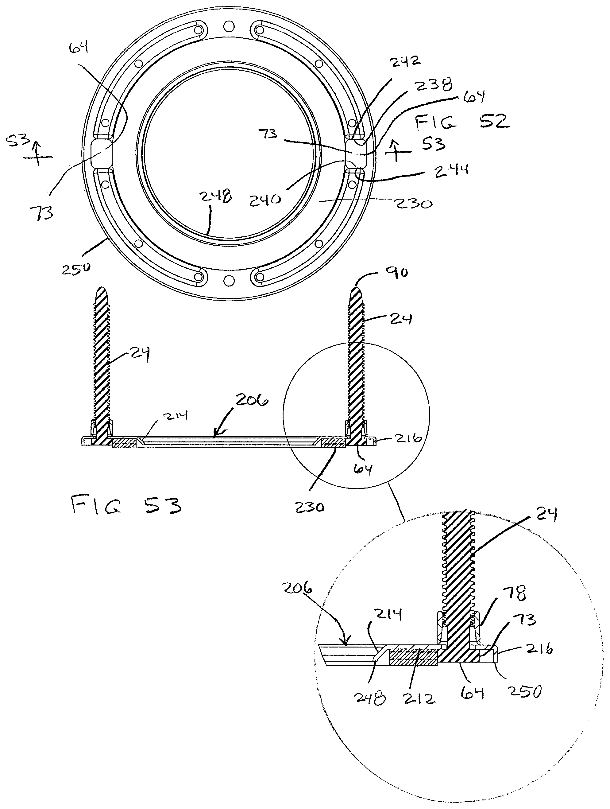 Patent US12359417 Figure 20 – Anchor bolt system for toilet and method of mounting a toilet using the system