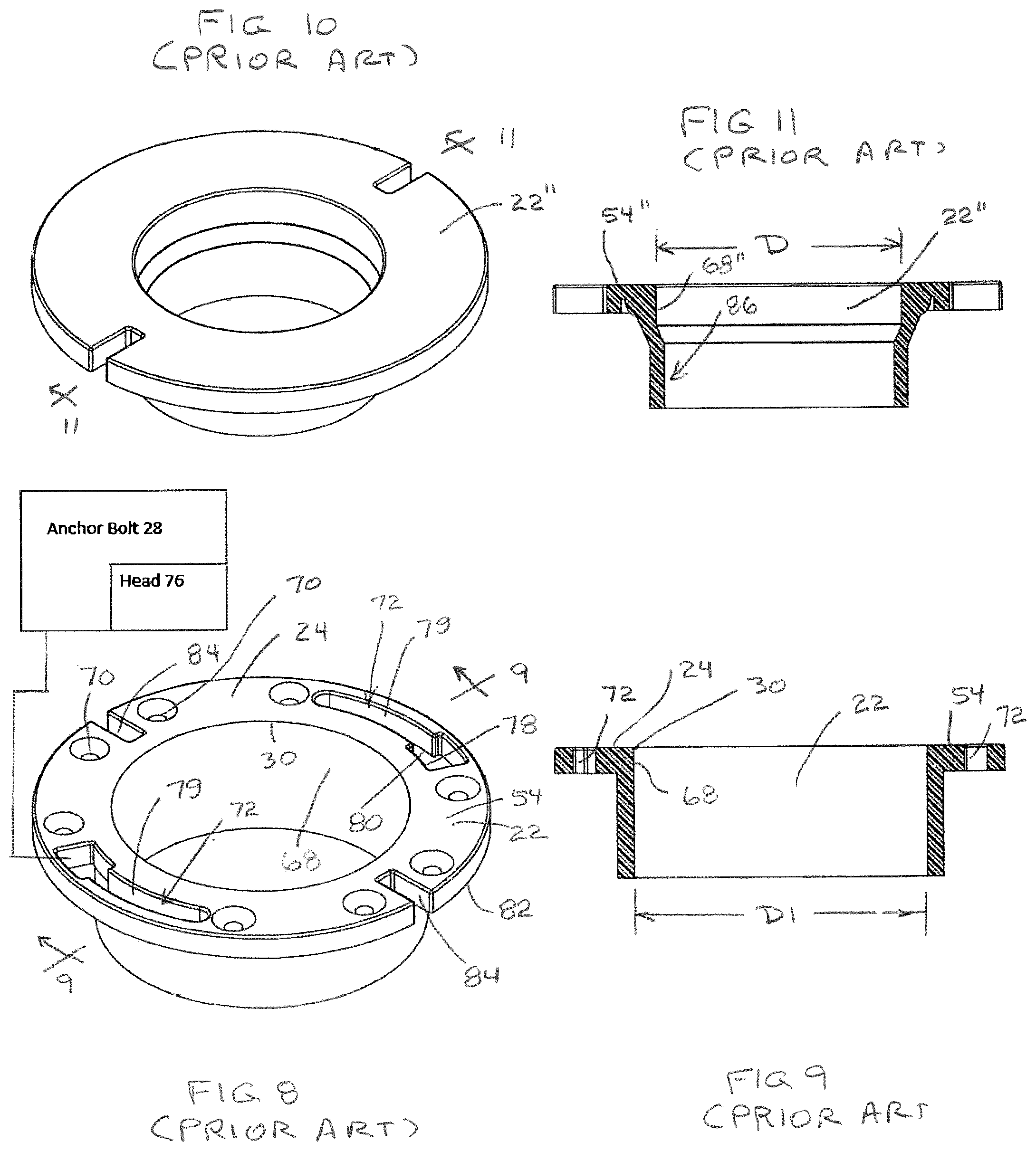 Patent US12359418 Figure 3 – Method of mounting a toilet and sealing assembly used in performing the method