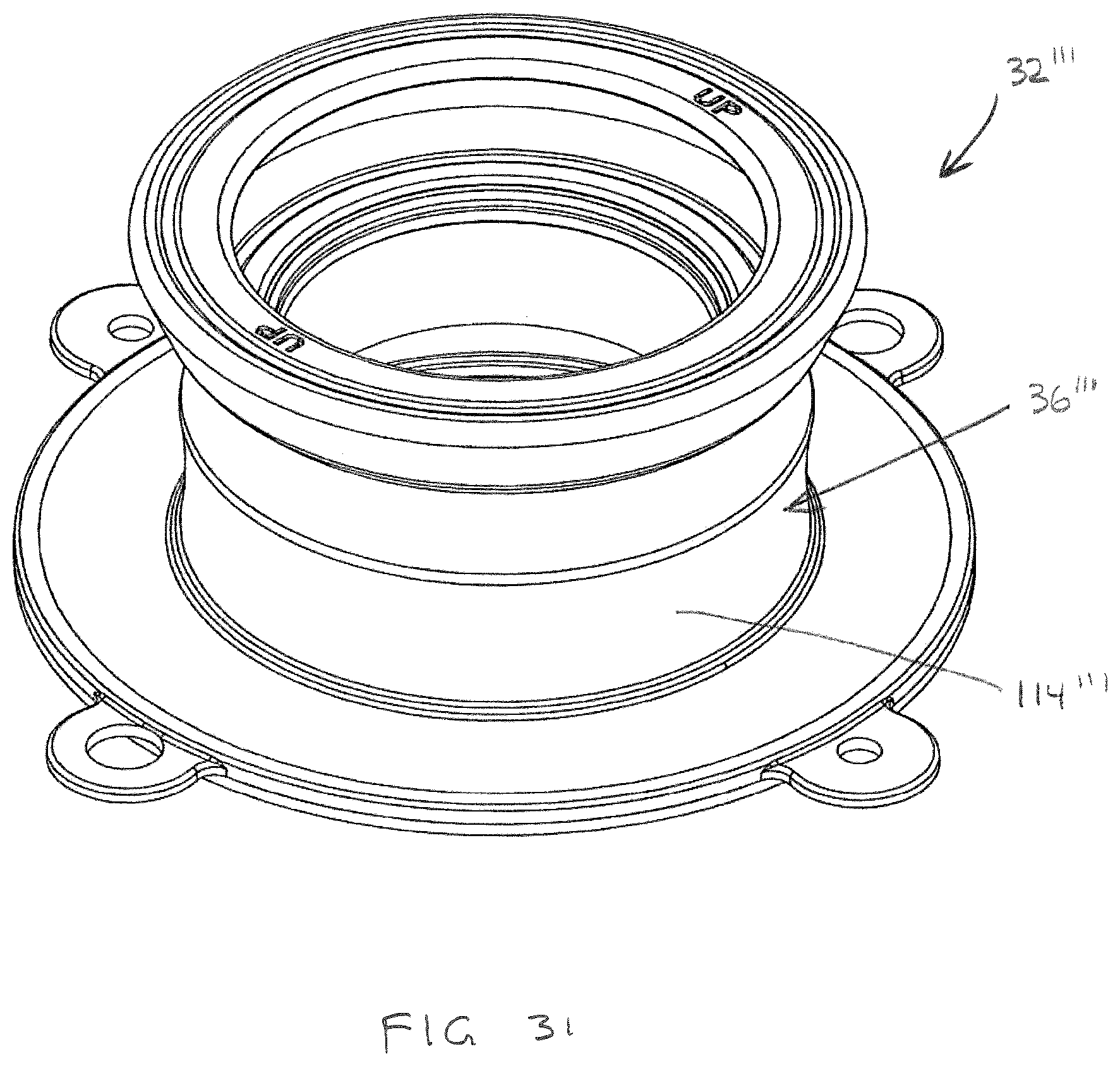 Patent US12359418 Figure 20 – Method of mounting a toilet and sealing assembly used in performing the method